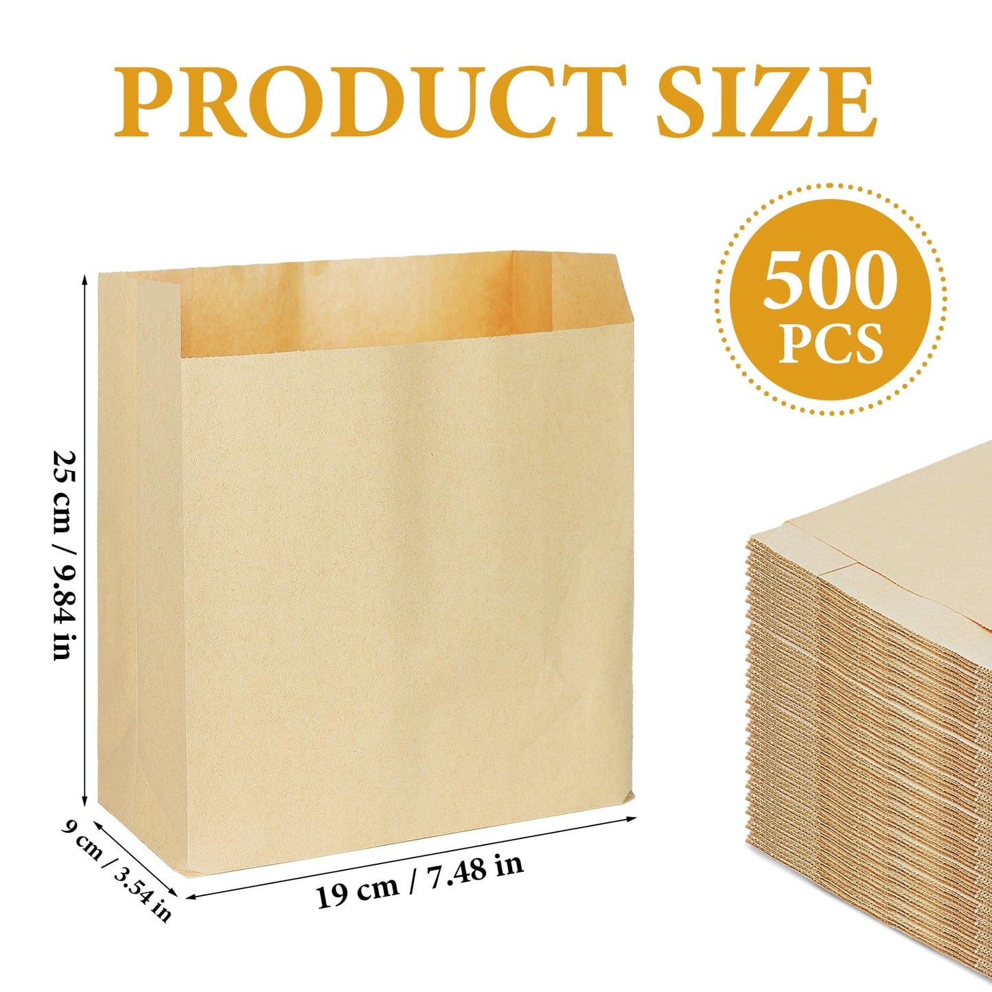 500 Pcs Waxed Sanitary Napkin Disposal Bags 7.5'' x 9.8'' x 3.5'' Kraft Feminine Hygiene Liner Bag Paper Bags for Commercial Business Personal Restroom Bathroom Janitorial Dispenser