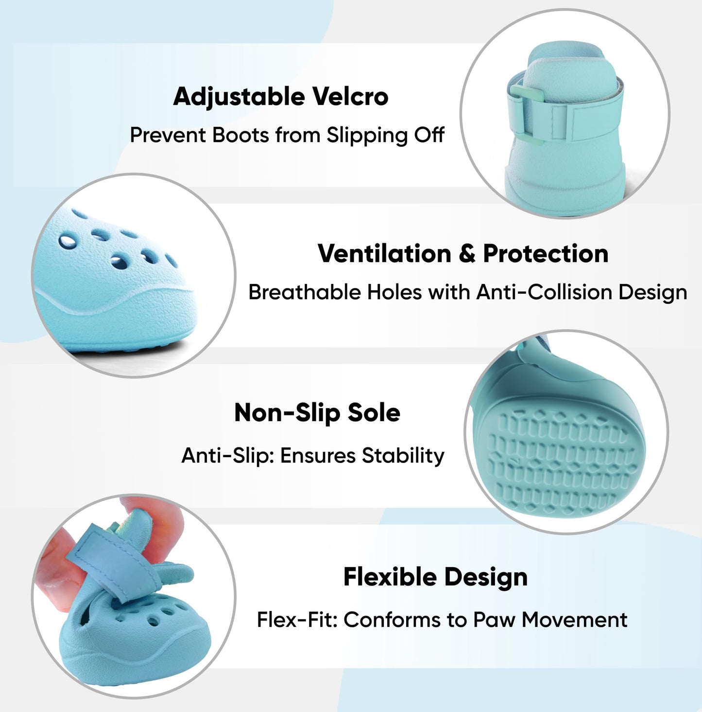 Dog Shoes: Non-Slip Waterproof Sandals for Hot Pavement, Breathable Perforated Boots, Large/Medium/Small Sizes, Ideal Paw Protector, Outdoor Clog Booties (Sky Blue, Size 3)