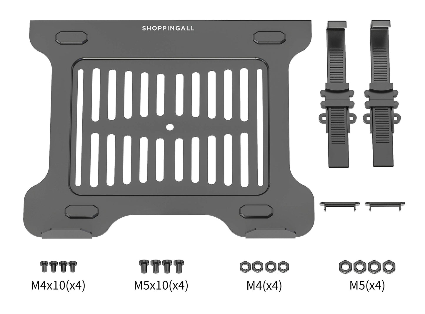 SHOPPINGALL Laptop Mount Tray for Monitor Arms and Stands (Tray Only) | Notebook Arm Mount Tray Fits 75 x 75 and 100 x 100 VESA Mount Holes Fully Secures Laptop - SA-LH03-Black