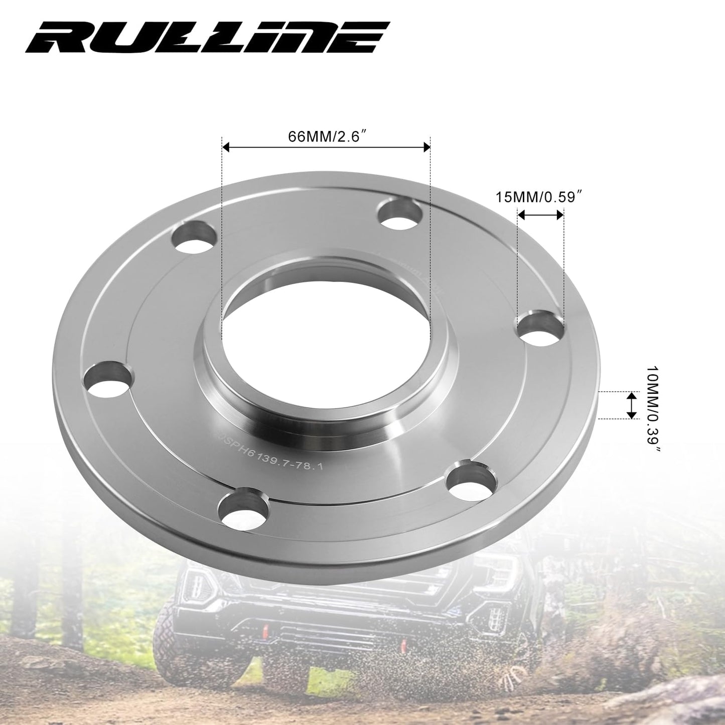 RULLINE 6x5.5 (6x139.7) Hub Centric Wheel Spacers - 78.1mm Centerbore, .375" Thickness with Lip - Fits GMC, Chevrolet & More | Addresses Minor Clearance Issues (Sold Individually)