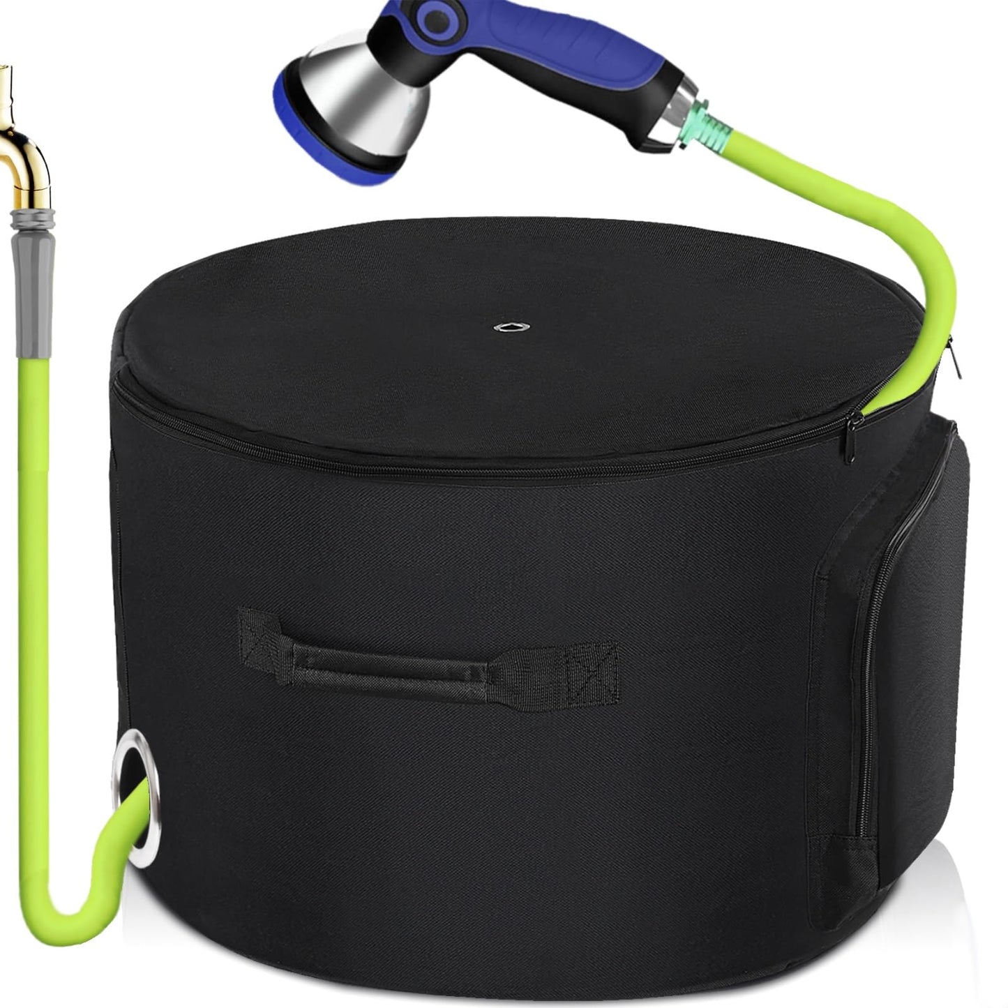 DoYiTiJQJ Garden Hose Holder storage bag, Hose pot protection bag, Storage bag for Garden tools, RV Hose Storage Bag, water hose holders bag for outside or inside, Storage bag for garage, warehouse