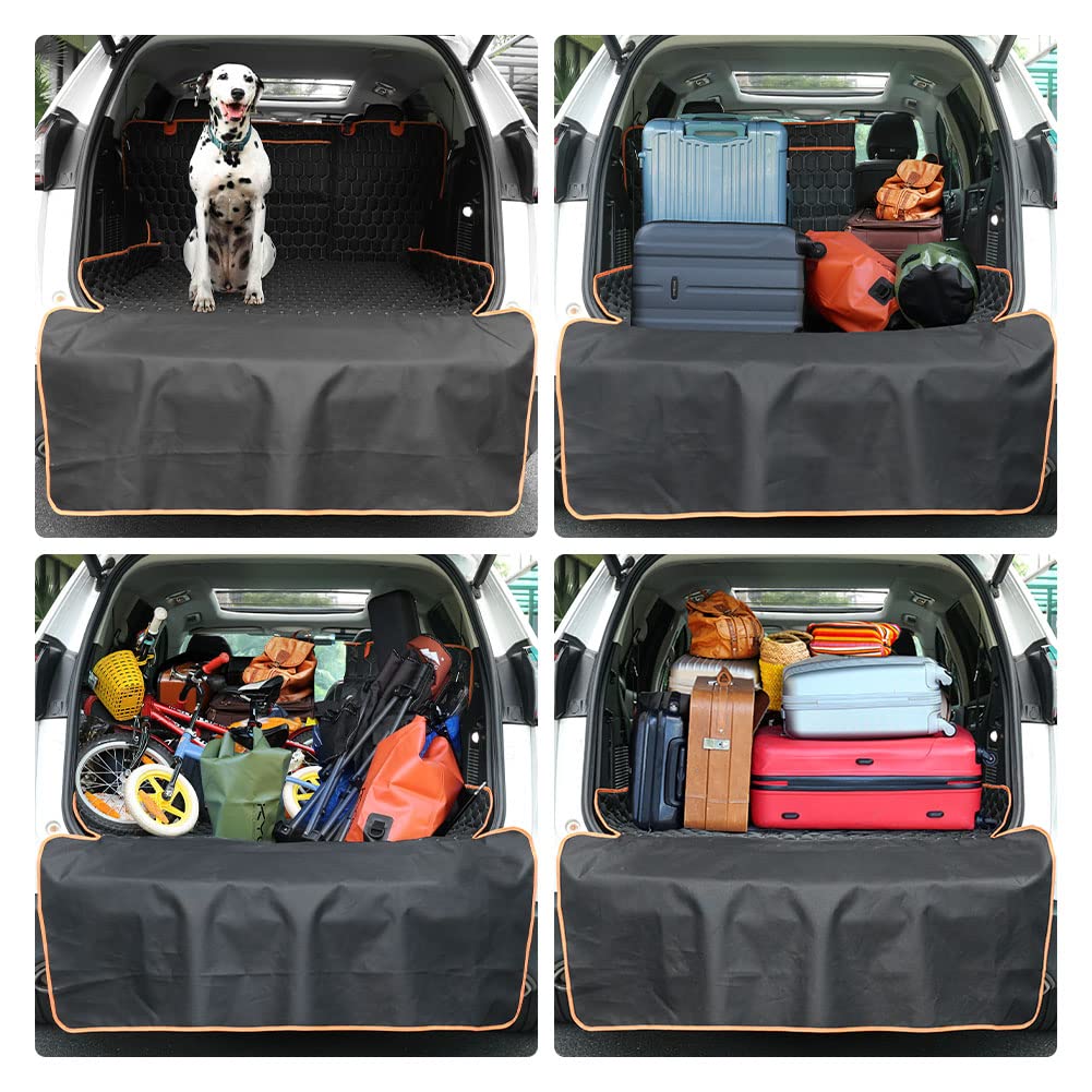KYG Dog Cargo Liner SUV with Bumper Flap Protector, Waterproof Pet Trunk Cover Oversized 135x230cm Nonslip Cargo Cover Large Pocket, Universal Fit