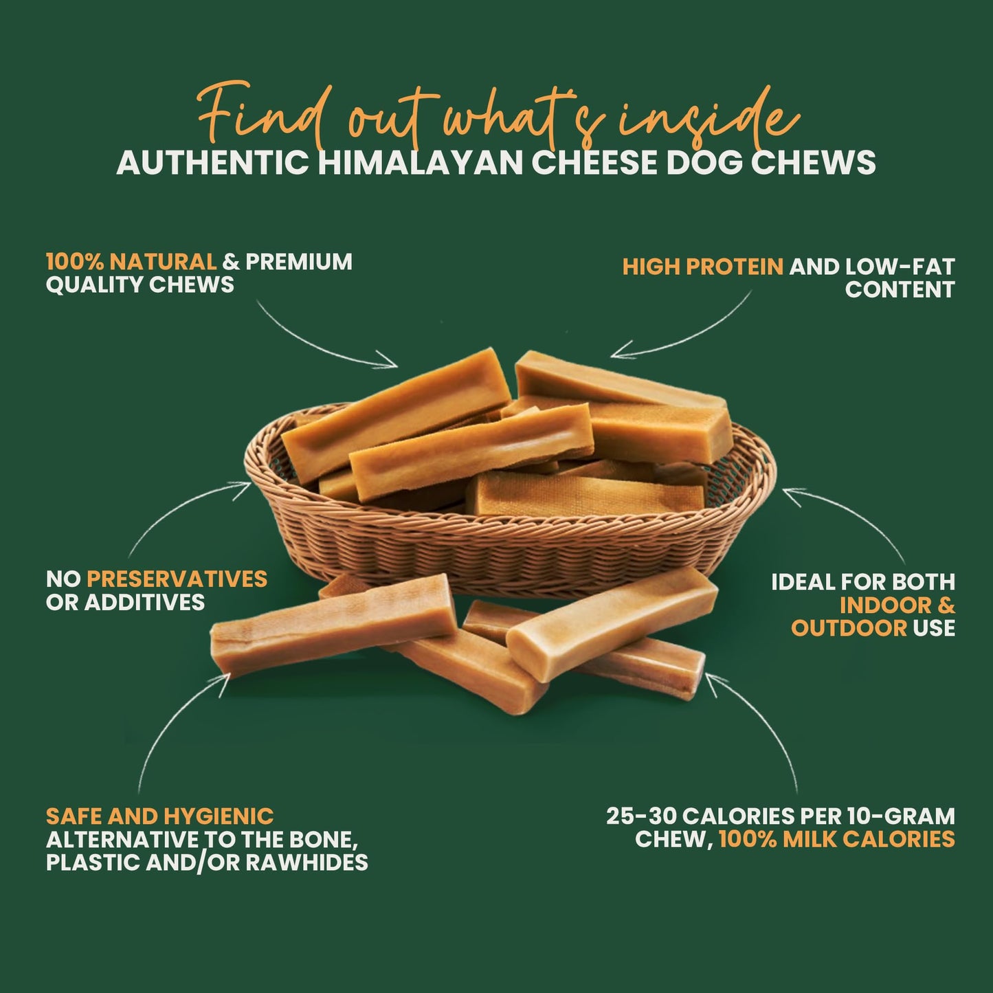 Authentic Himalayan Yak Cheese for Dogs - Large/XLarge (Pack of 4) - Sourced from Pristine Himalayan Foothill, Rawhide-Free, NO preservatives