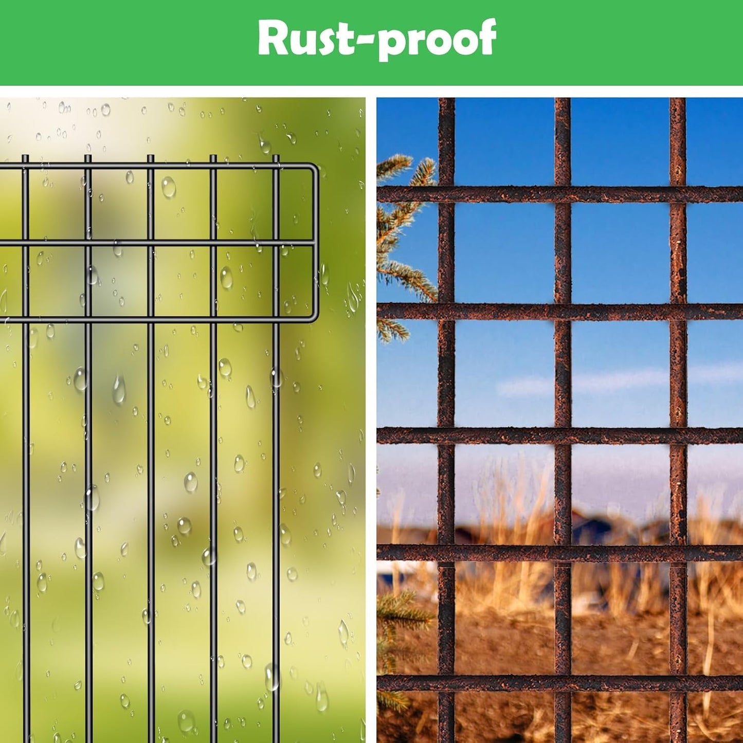 25 Pack Animal Barrier Fence, 17 in(H) X 27 Ft(L) Decorative Garden Fence, Rustproof Wire Garden Bottom Fence, No Digging Fencing Border, Dog Rabbits Ground Stakes Fence for Garden Patio