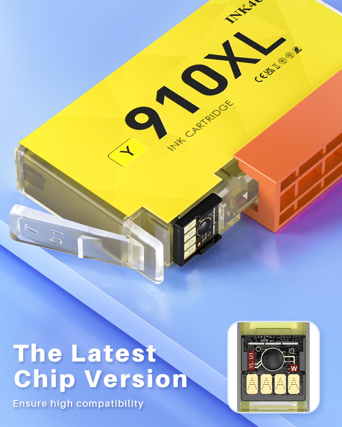 910XL Ink Cartridges Combo Pack Compatible Replacement for HP 910XL 910 Ink Cartridges to Use with HP OfficeJet Pro 8020 8025 8028 8030 8035 8010 8015 8018 8022 Printer (1BK/1C/1M/1Y, 4 Pack)