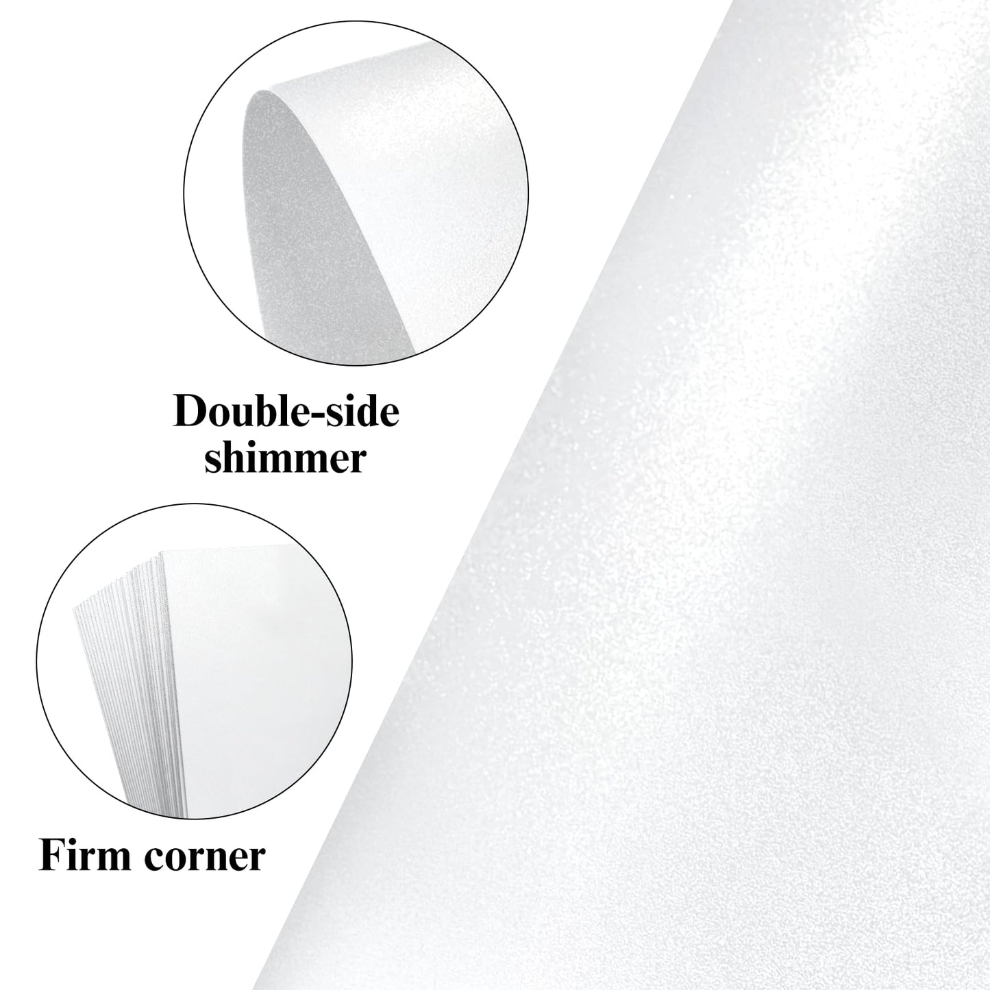 Shimmer Shiny White Envelopes 5.25 x 7.25 inches 100 PCS, Goefun A7 Euro V Flap Envelopes with Gummed Seal for 5 x 7 Cards, Wedding, Baby Showers, Birthday, Graduation