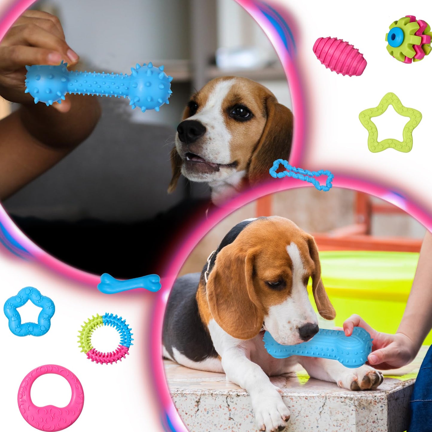 Sanwuta 30pcs Puppy Dog Toy Bulk for Aggressive Chew Rubber Pet Teething Toy for Small Dog Cute Soft Durable Interactive Gift Supplies for Outdoor Play Breed Accessories