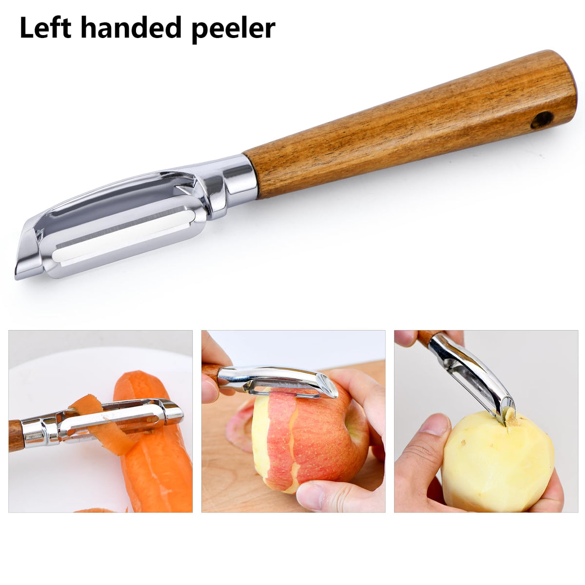 Left Handed Scissors, Kitchen Poultry Shears and Can Opener, Peeler Set, Lefty Tools Utensils for Left Hand People/Adults (4 in 1)