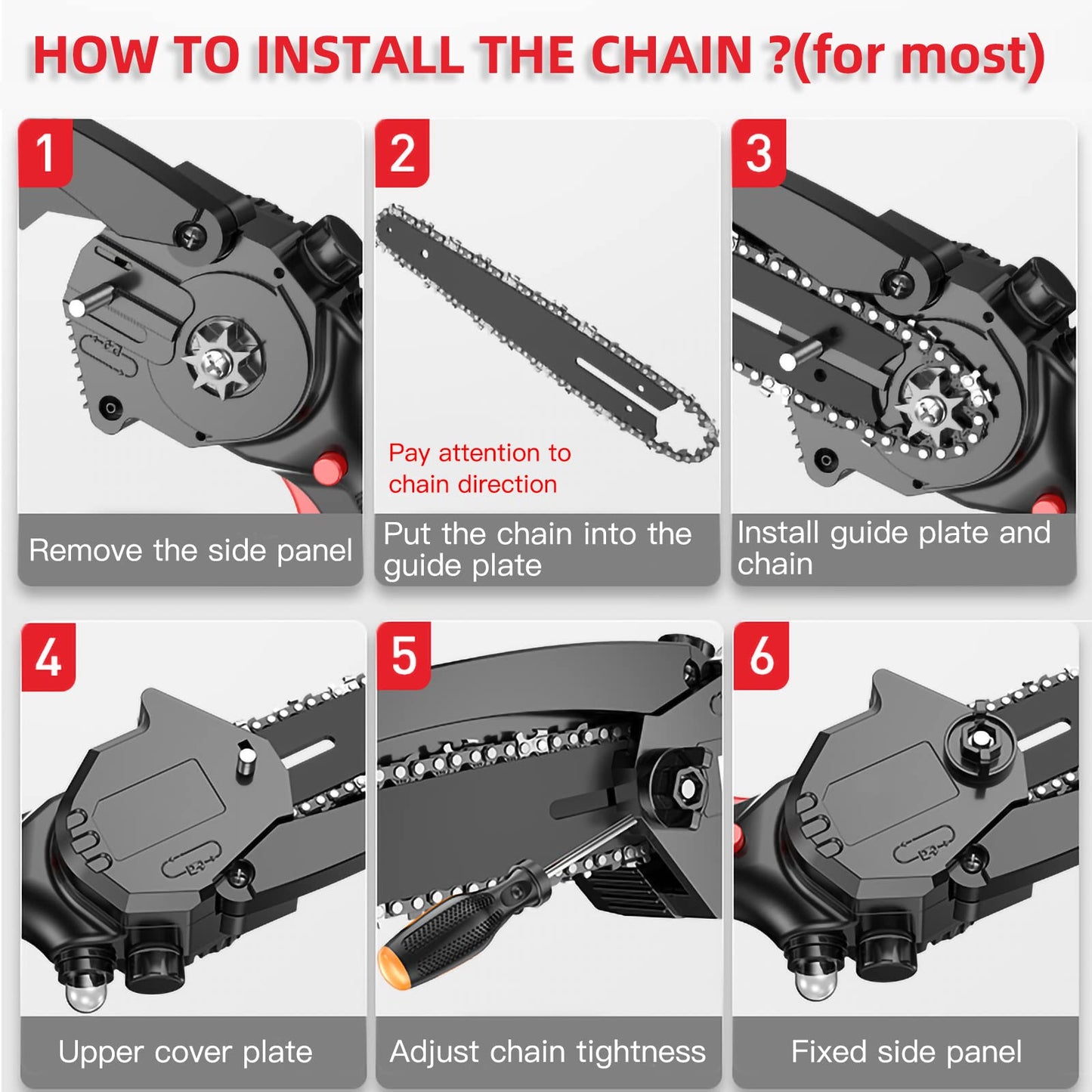 2 Pack 5 Inch Chainsaw Chain Low Kickback 5 Inch Chain Saw Chain Fit for Worx WG324, FASTCRAFT 2020X-L, 5" Replacement Chains Fits for 5" Electric Battery Powered Chainsaw