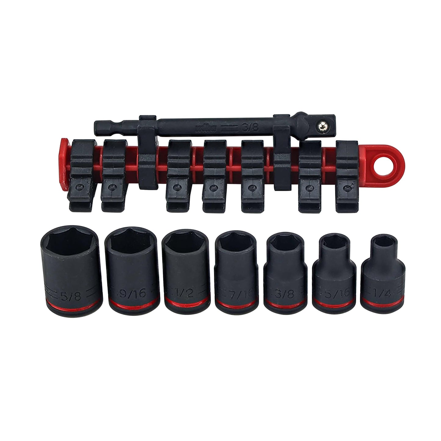 Wiha 72093 8 Piece 3/8" Drive SAE Impact Socket Set