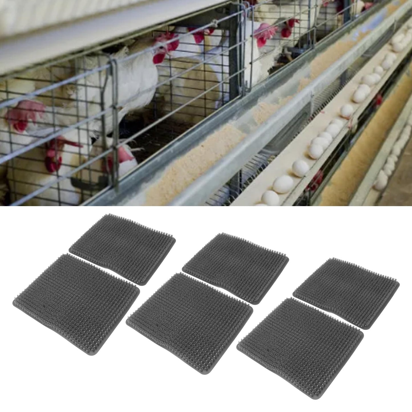 6 Pcs Chicken Nesting Box Pads, Washable Nesting Box Liners, Easy to PE Nesting Pads for Coop Chicken Egg Laying Accessory, 13.8x12.2in (Gray)