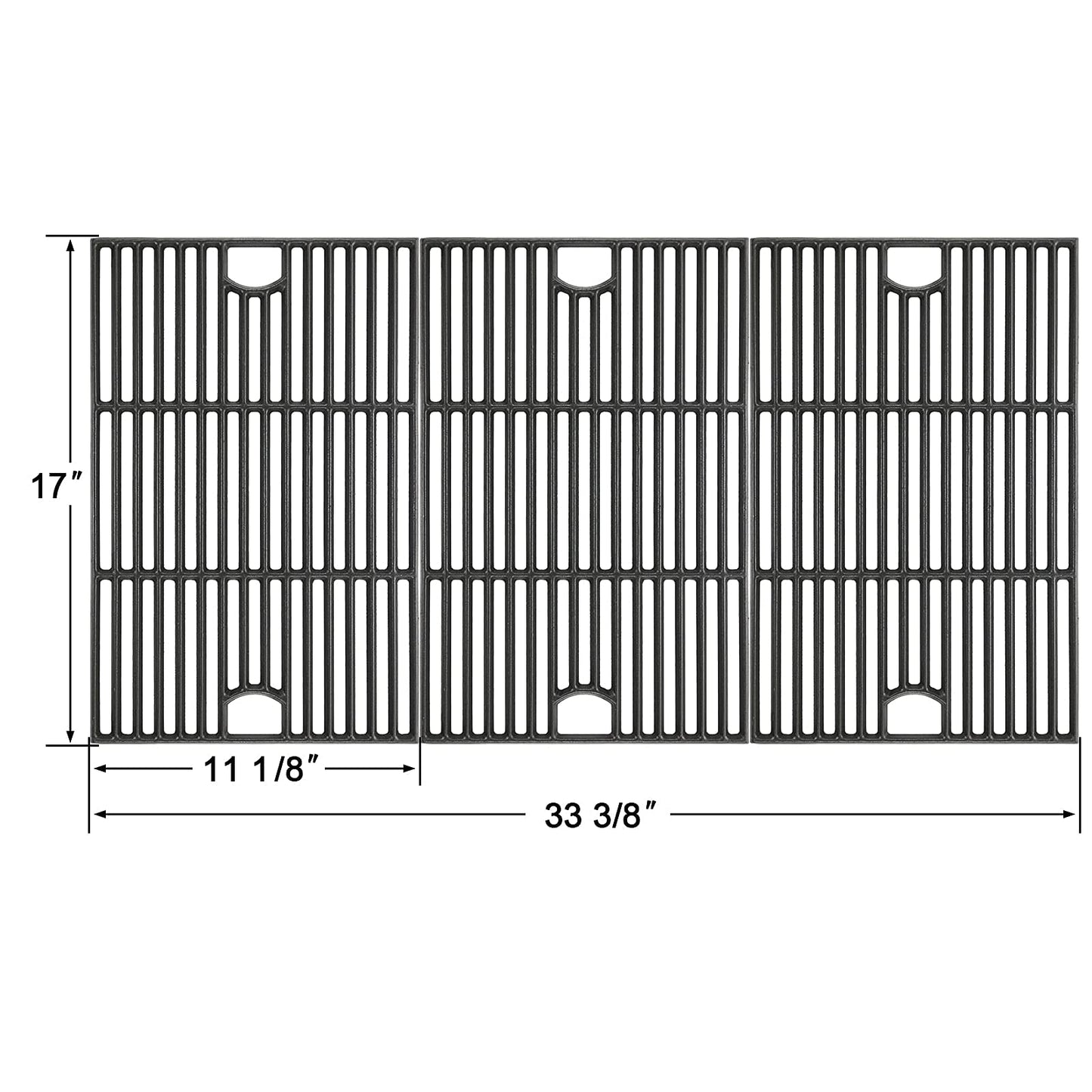 Hisencn 17 inch Grill Cooking Grates Replacement Parts for Homedepot Nexgrill 720-0896B 720-0896 720-0896BK 720-0896E 720-0896C 720-0896CP 720-0898 720-0898A, 3 Pack