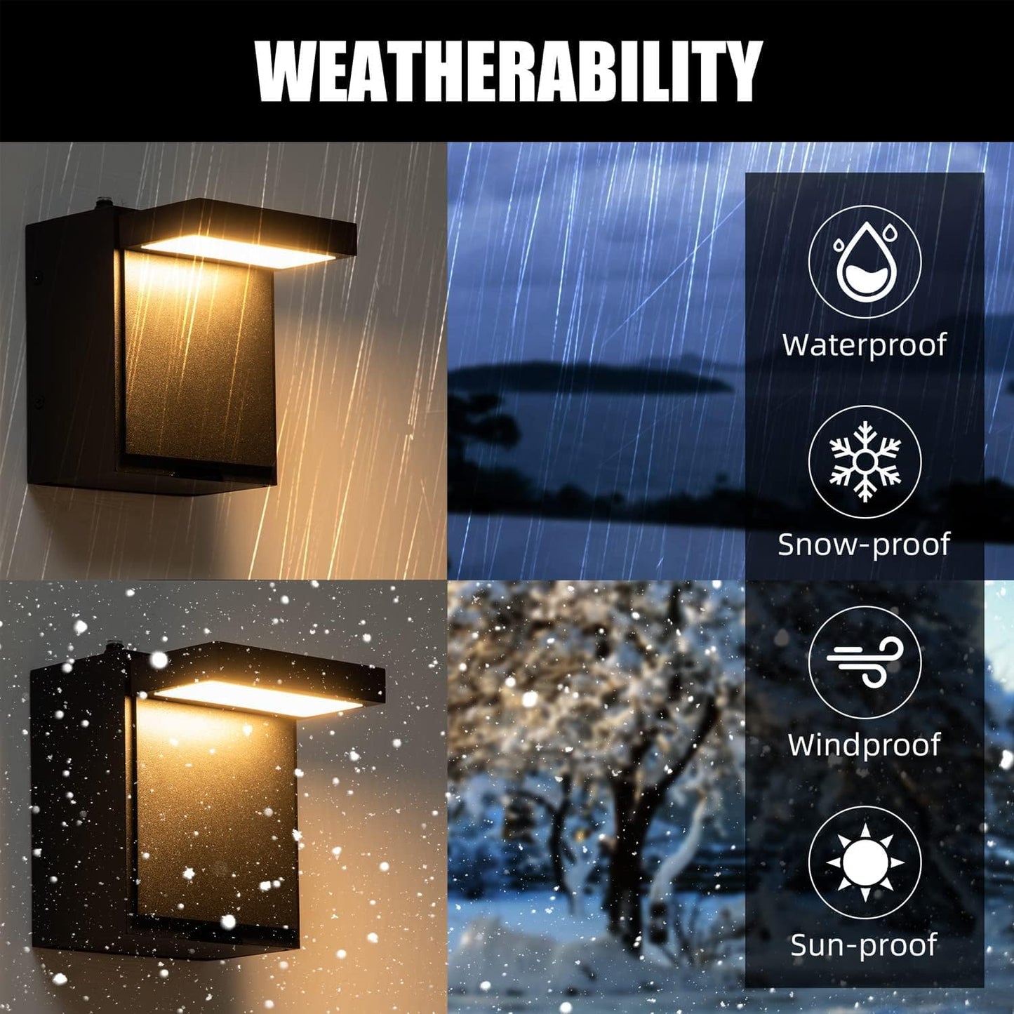 2 Pcs Dusk to Dawn Outdoor Wall Light with GFCI Outlet,Modern LED Outdoor Porch Light with Outlet Built-in,3000K Warm Yellow Outdoor Sconce,IP66 Waterproof Wall Mount External Security Light(2 Pack)