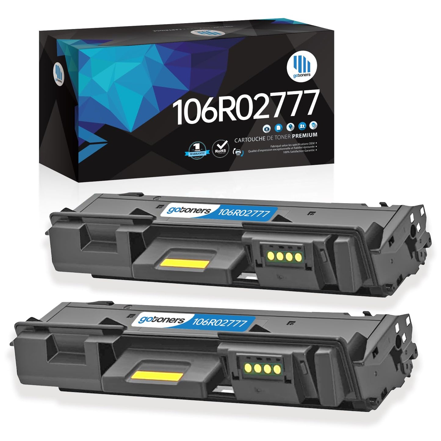 Gotoners 3215 3225 Compatible Toner Cartridge Work with Xerox WorkCentre 3215 3225 Phaser 3260 106R02777 106R02775 Printer Ink (Black, 2-Pack)
