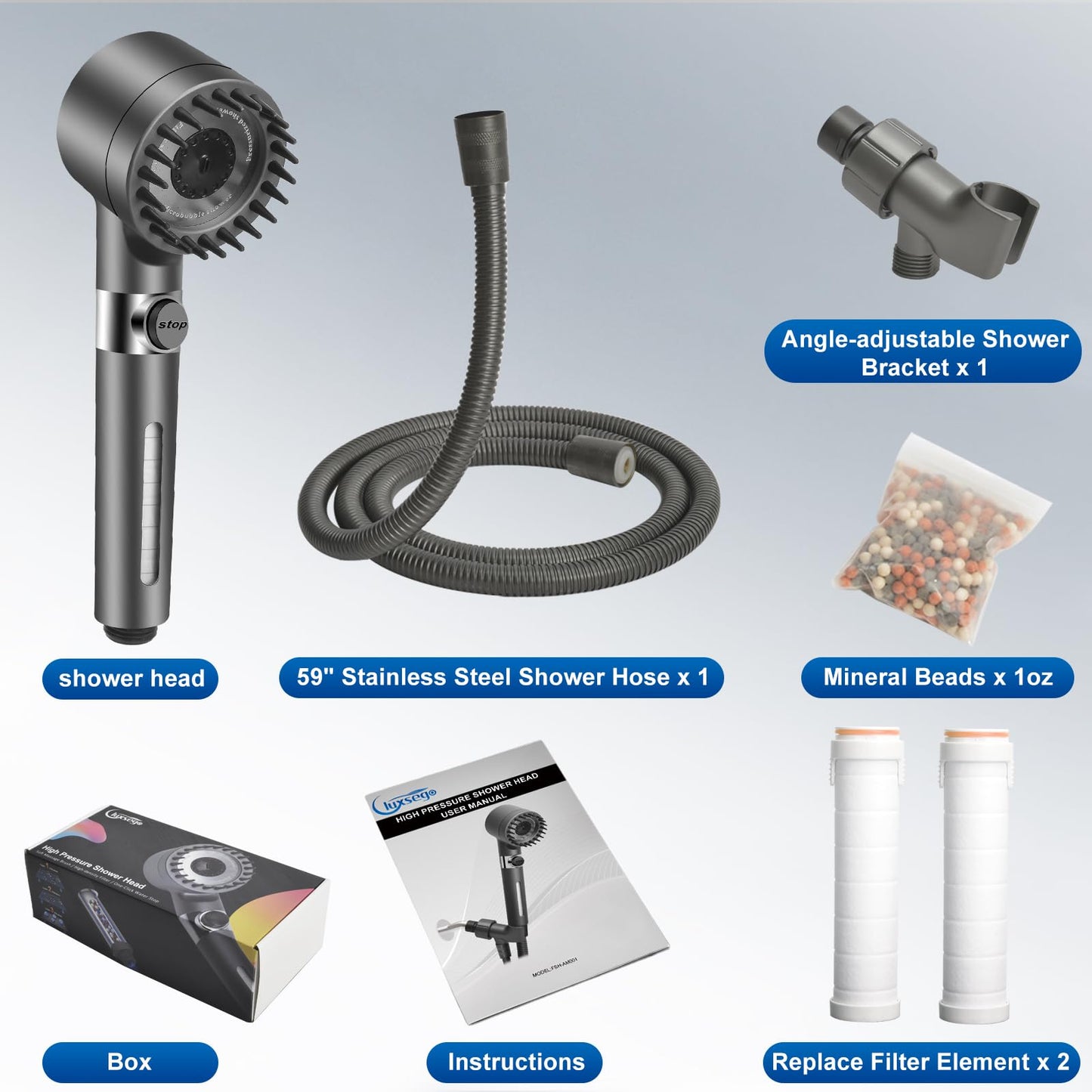 Luxsego High Pressure Shower Heads