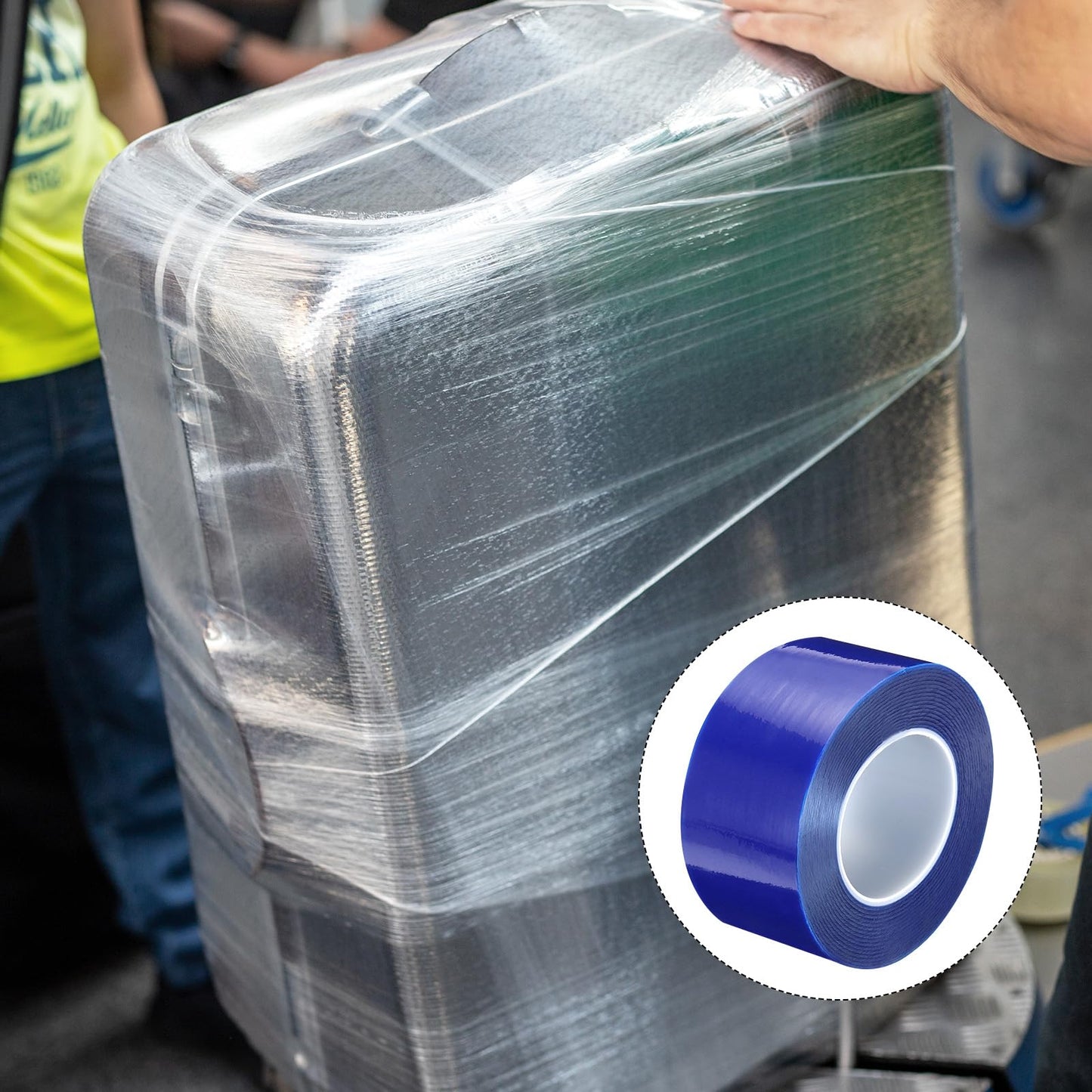 MECCANIXITY Removable Protective Film Tape, 2.36 Inch x 656 Ft Surface Protective Scratch Film Tape Roll for Furniture, Electrical Appliances, Blue