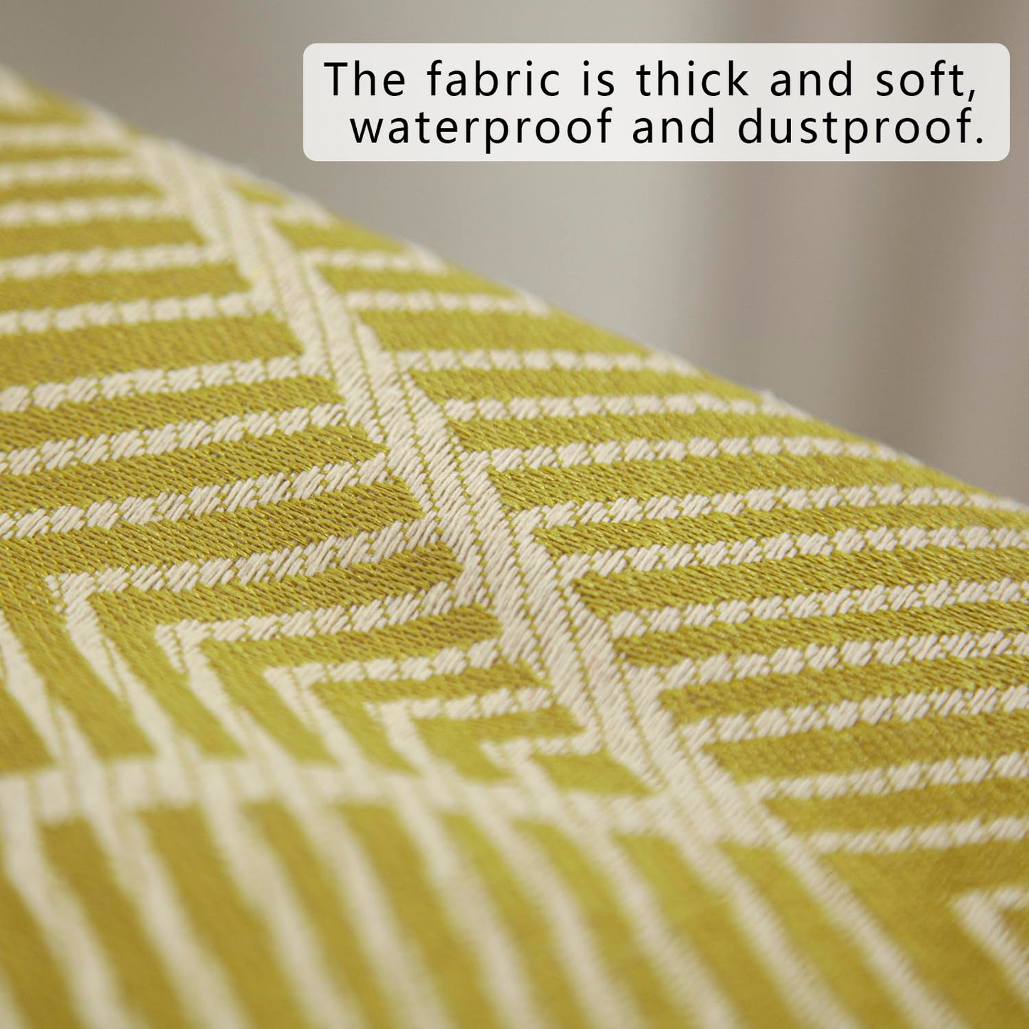 MOOSON Waterproof Keyboard Cover - Soft Thick & Durable - Geometric Pattern - Universal Fit for 61/76/88-Key Digital Piano Keyboards - Stylish Home/Studio Protector (Lemon yellow and white)