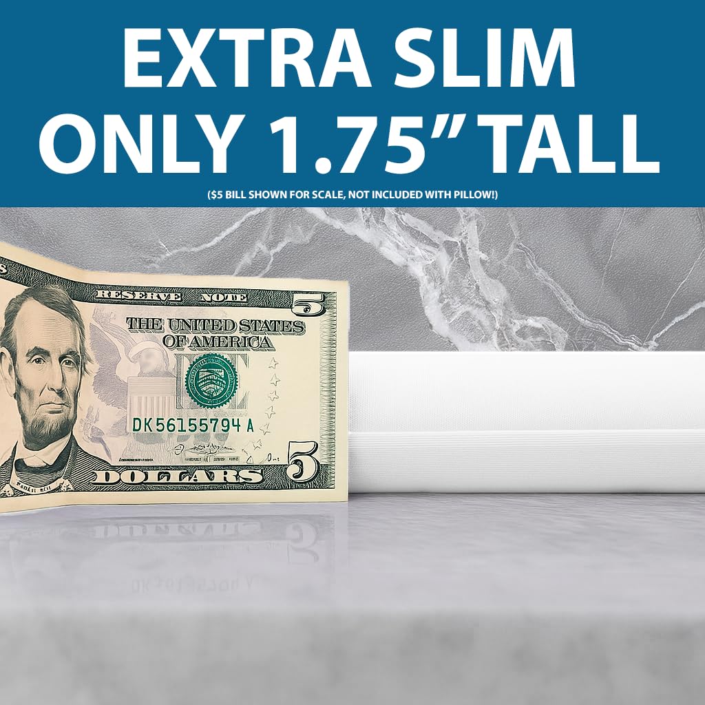 Bluewave Bedding Extra Slim Gel Memory Foam Pillow for Stomach and Back Sleepers - Thin, Flat Design for Deeper Sleep (4.5cm Height, Standard Size)