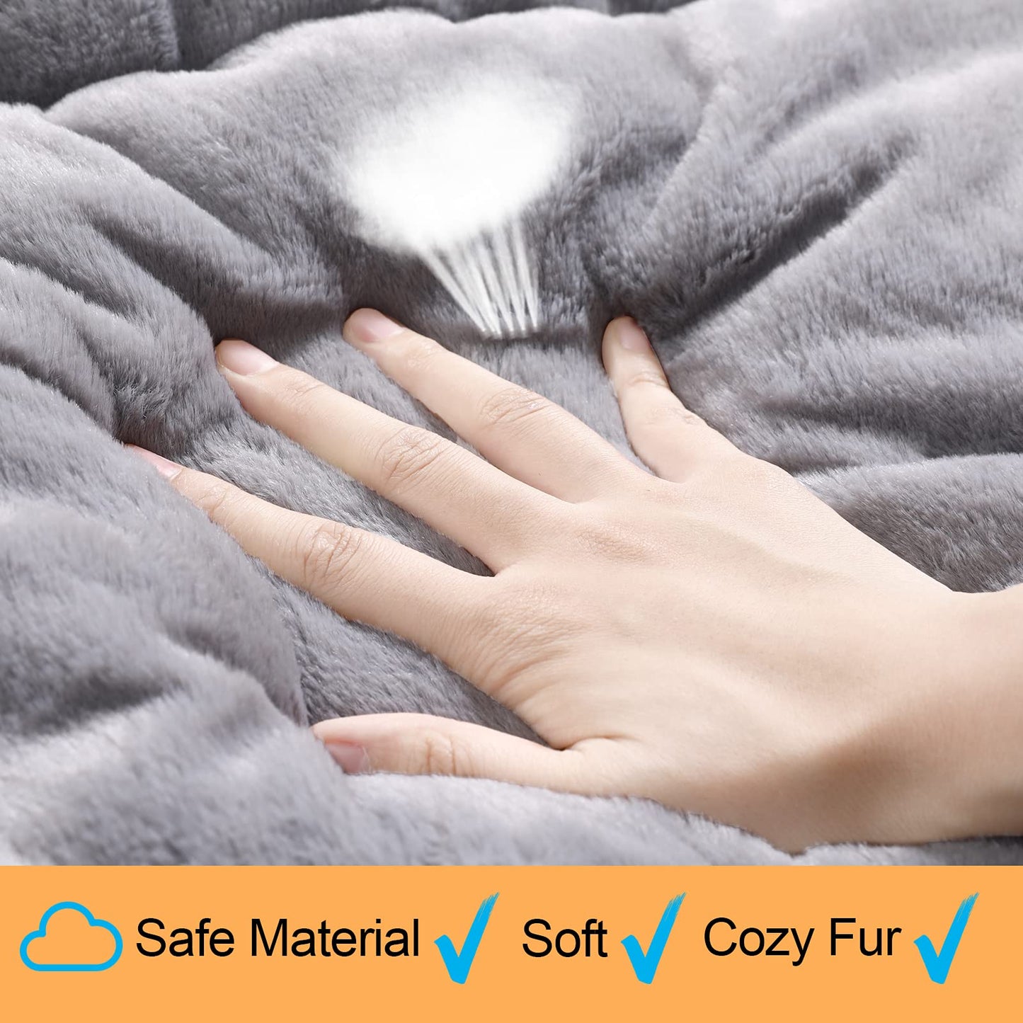 VERZEY Large Dog Bed Mat Crate Pad Fit 42'' Metal Dog Crates,Ultra Soft Dog Crate Bed Washable & Anti-Slip Kennel Pad for Dogs Cozy Sleeping Mat,Gray 42L x28W x1H Inches