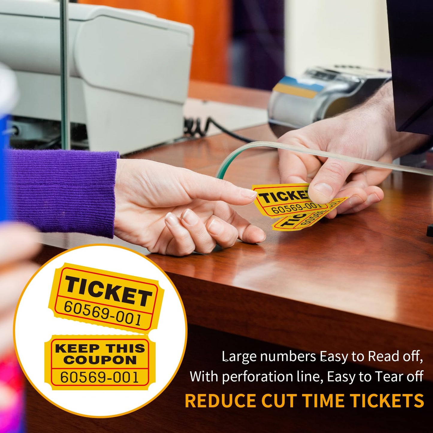 L LIKED 8000 Assorted Raffle Tickets with Consecutive Serial Numbers, 8 Rolls of 1000, 50/50 Raffle Tickets Double Roll for Events (Orange, Blue, Green, Brown, White, Pink, Red, Yellow)