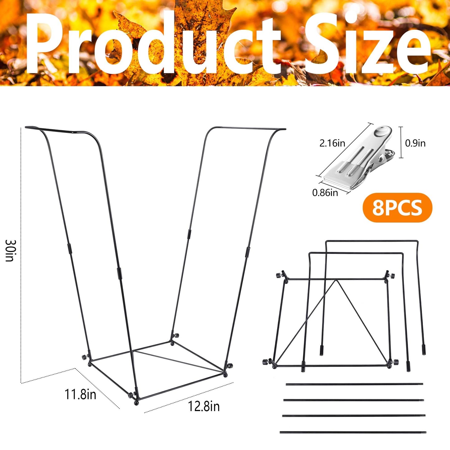 LFUTARI 2Pcs Metal Trash Bag Holder - Garbage Bag Holder Frame Holds 30-45 Gallon Plastic Bags-Multi-Use Outdoor Leaf Bag Stand for Yard Camping Garden Lawn Party Supplies (2pcs)