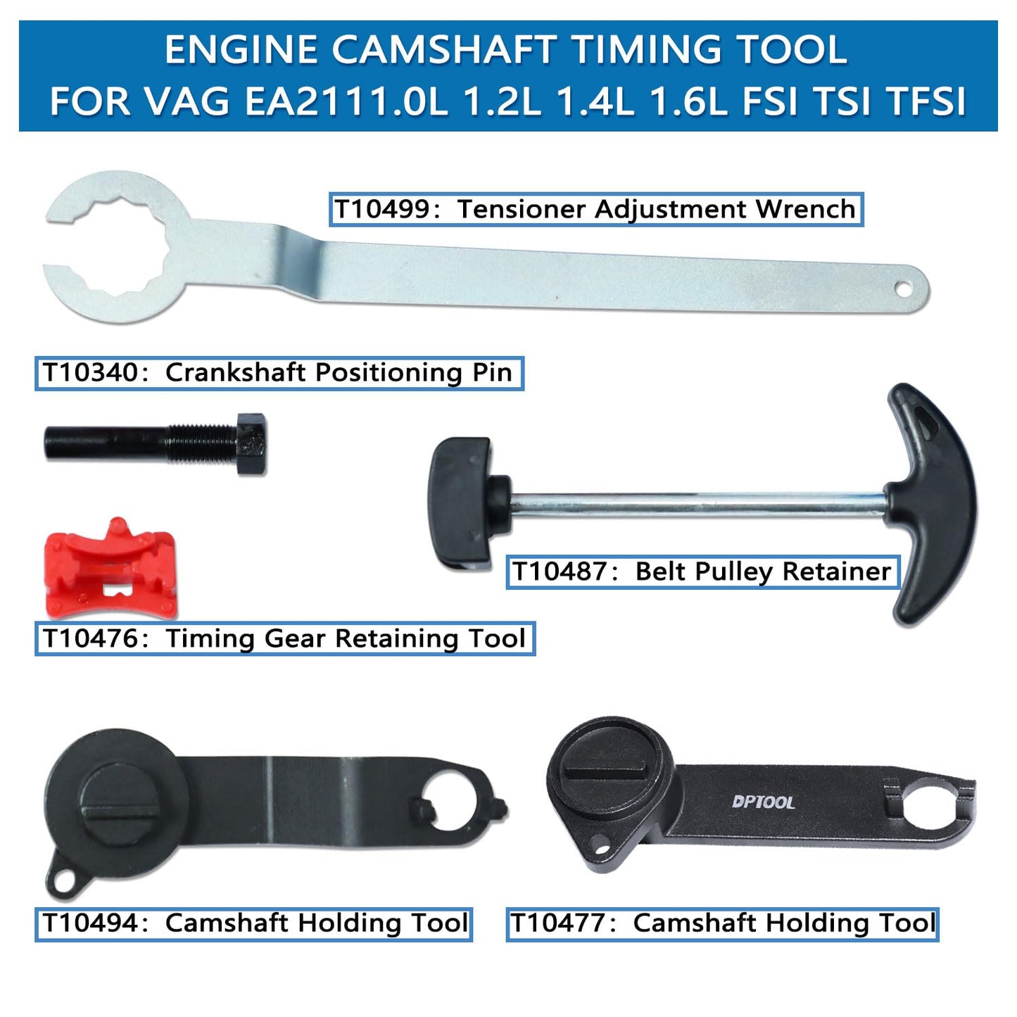 Camshaft and Crankshaft Timing Tool Set Replacement for VAG EA211 1.0L 1.2L 1.4L 1.6L FSI TSI TFSI Petrol Engine Compatible with VW Audi A3 /Golf VII/Jetta/Skoda Octavia/Seat Leon