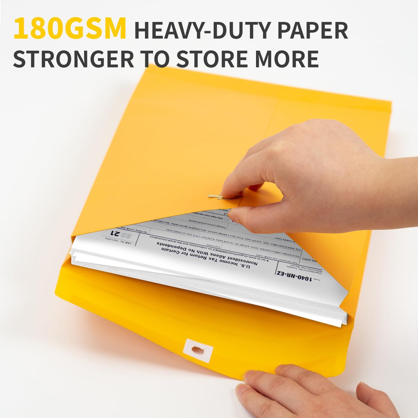 Expandable Manilla Envelopes 9 x 12 with Reusable Clasp and Gummed Seal 25 Pack, GIGYES 180 GSM Large Capacity Manilla Folders 8.5 x 11 Envelopes Mailing, for Home School Office Filing and Storing