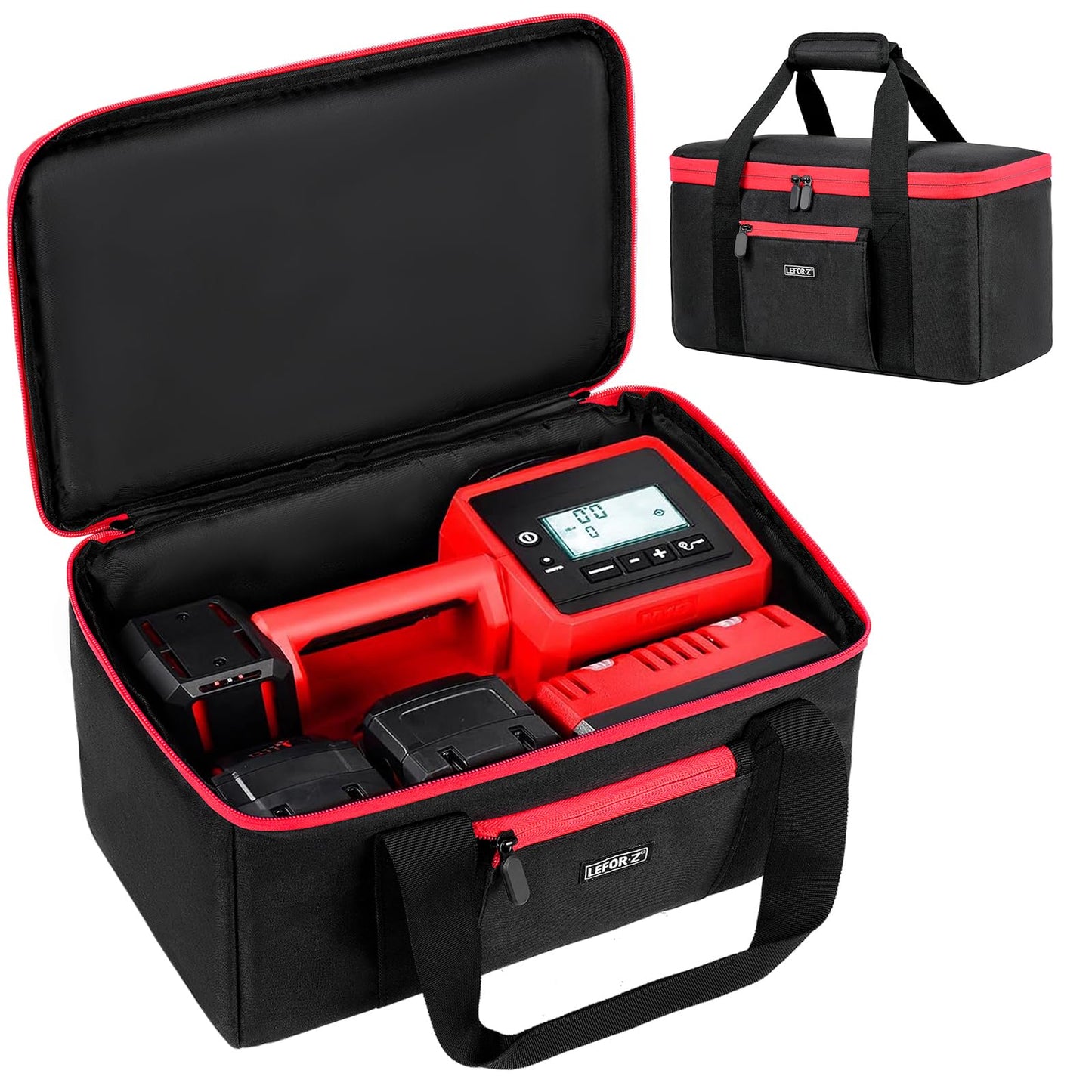 Air Compressor Bag Compatible with Milwaukee M18 Inflator 2848-20, Air Pump Carrying Case Box Fits for Milwaukee Tools Accessories,Tire Inflator Holder for Battery Pack 18V 3.0 to 9.0 Ah (Case Only)
