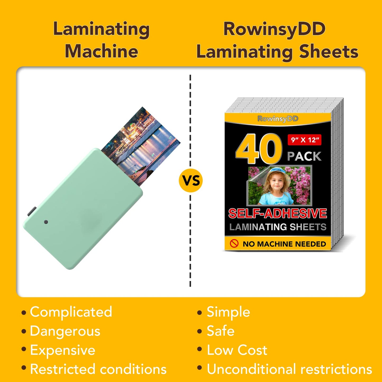 140 PCS Self-Adhesive Laminating Sheets, 9 x 12 Inches Self Adhesive Contact Paper, No Heat No Machine Needed Self Sealing Laminate Sheets