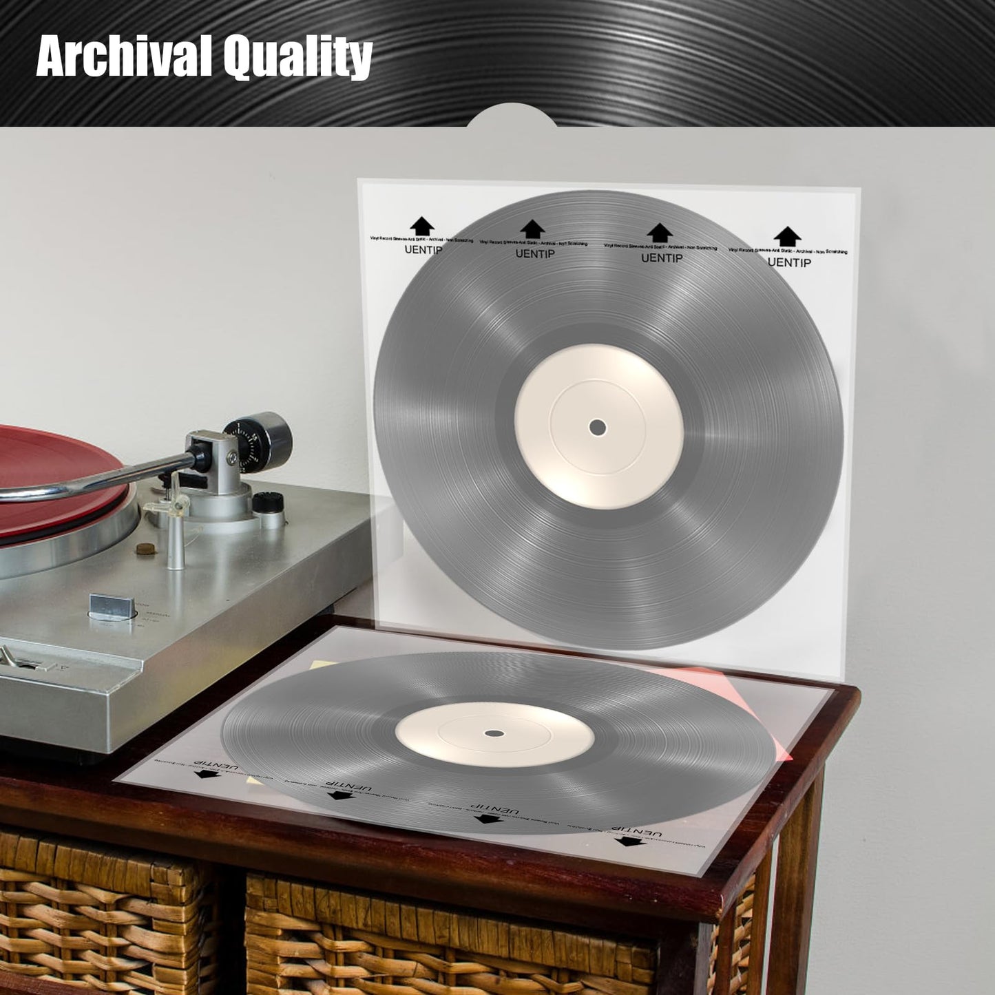 100 Vinyl Record Sleeves-Fits 12 Inch Single, Double, and Gatefold LPs - Protect Your Record Collection (Inner Sleeves-Square)