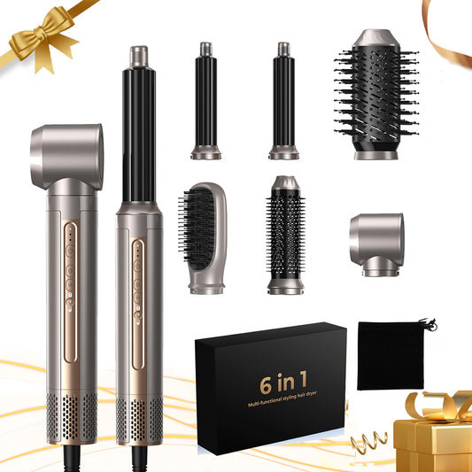 Blow Dryer Brush,Hair Dryer Brush with Attachments,110000 RPM Curly Twist 6 in 1 Air Style, Professional Ionic Hair Styling Tool, Left & Right Air Curler, Volumizer