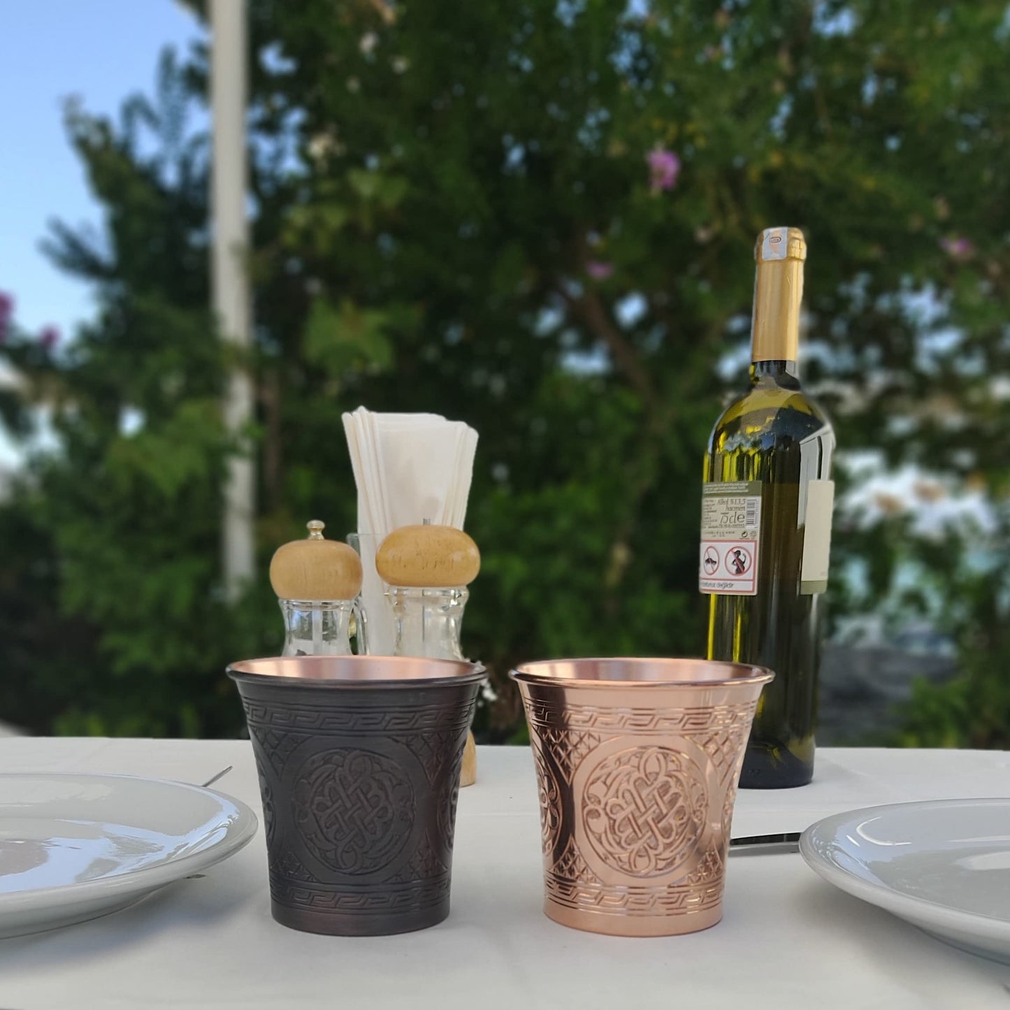 DEDE Copper - CC Series (15 oz) - Handcrafted Super Heavy Weight Drinking Cups or Serving Cold Beverages and Cocktail Mugs, Handmade Unlined Uncoated Pure Solid Copper Tumblers (Engraved)