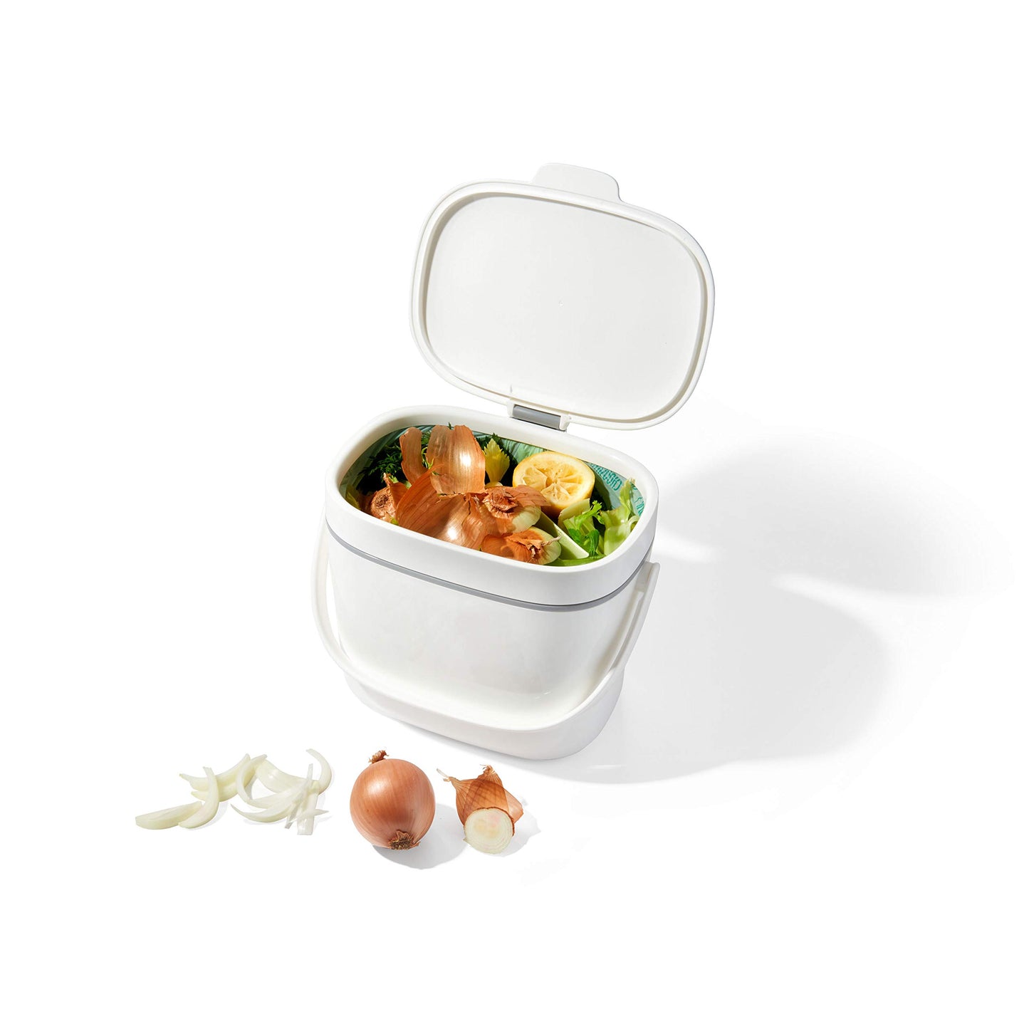 NEW OXO Good Grips Easy-Clean Compost Bin, White, 1.75 GAL/6.62 L