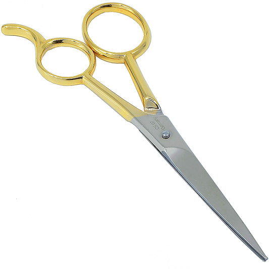 Camila Solingen CS07 5" Professional Sharp Barber Shears. Hypoallergenic Gold Plated Hair Cutting Scissors. For Men, Women and Kids Grooming. Made of Durable Stainless Steel in Solingen, Germany