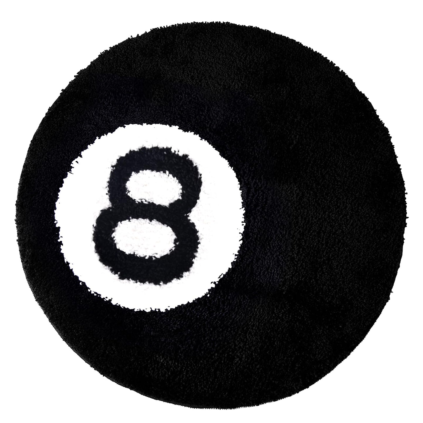 8 Ball Rug - 40 inch Black Round Carpet Billiard Pool 8 Ball Carpet, Non-Slip Flocking Floor Bath Mat for Living Room Decor, Alt Room Decor Soft Y2K Rug Hypebeast Doormat for Bedroom