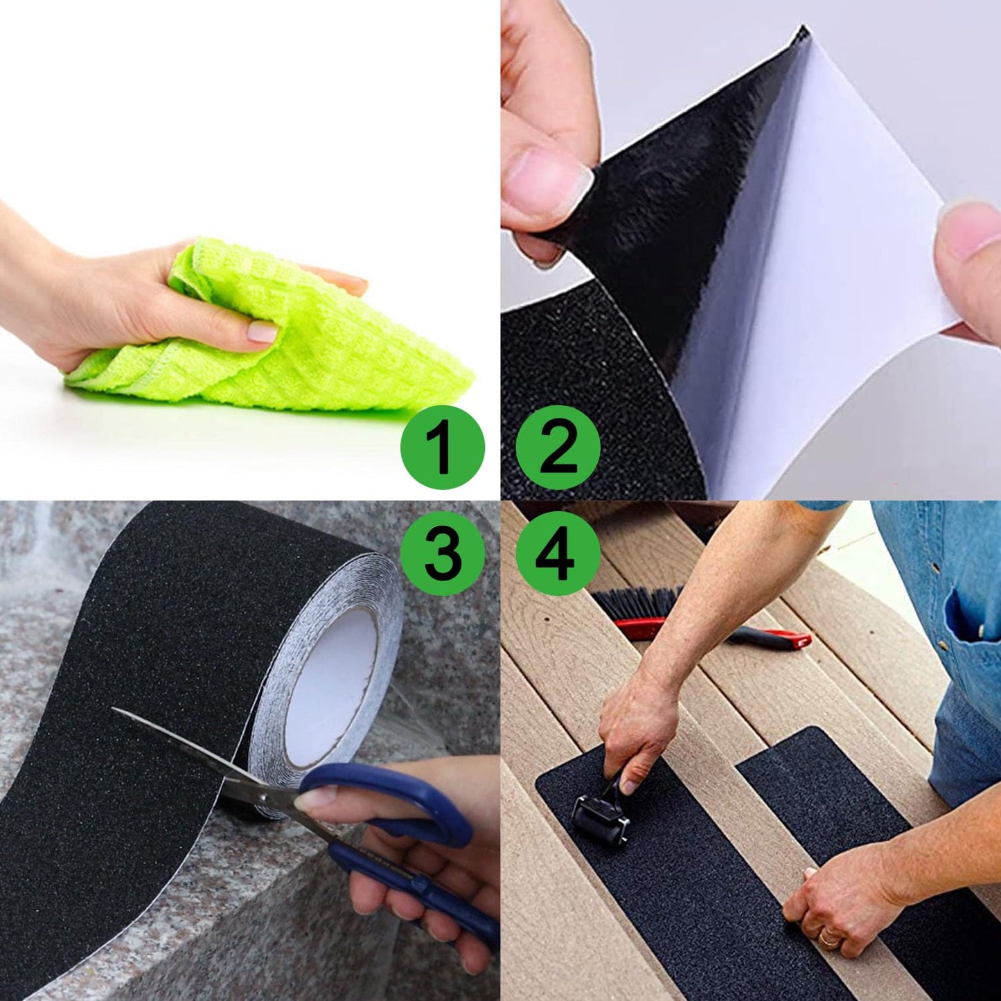 COSIMIXO 12" x 35Ft Black Heavy Duty Anti Slip Tape for Stairs Outdoor, Waterproof Grip Tape Safety Non Skid Roll for Stair Steps Traction Tread Staircases Non Slip Strip