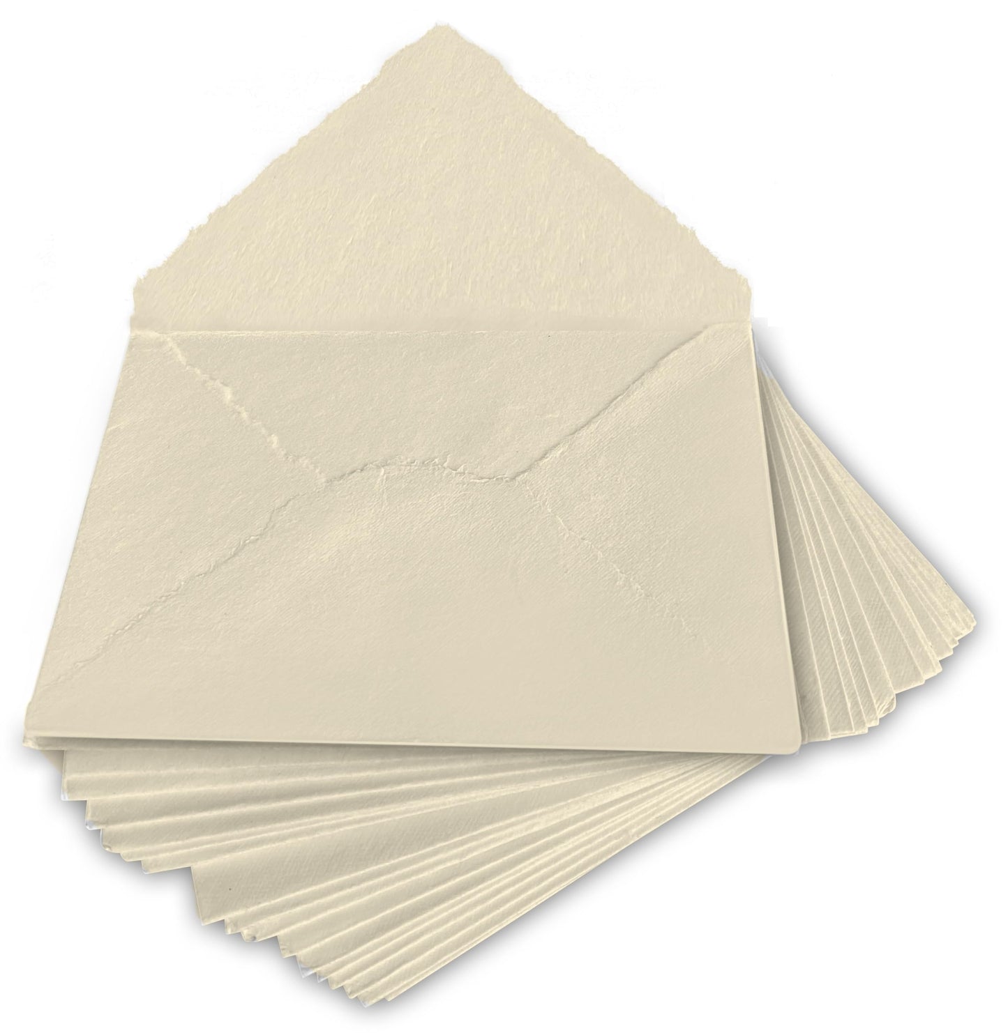 Wanderings Handmade Cream/Ivory Deckle Edge Envelope - 6" x 9.5" (15.5 x 24cm) Package of 25 - for Announcements Wedding Invitations Greeting Cards Crafts - Thick 150 GSM