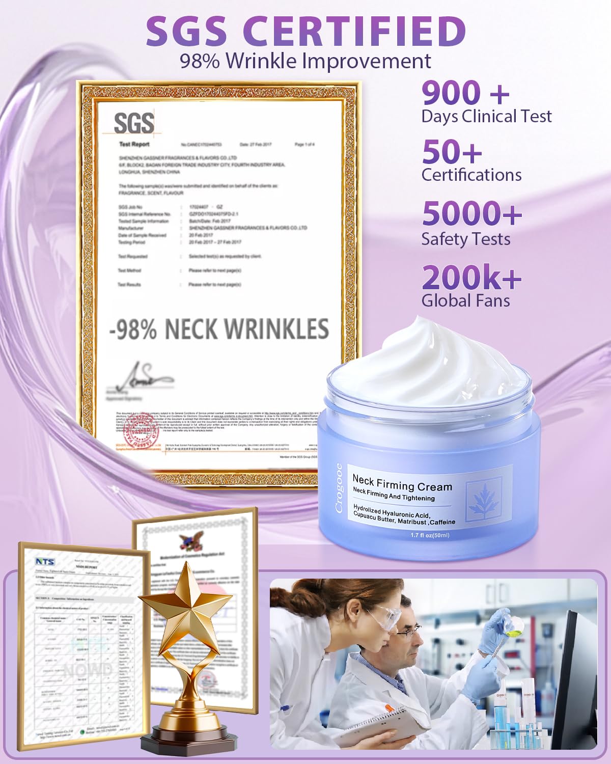 5-IN-1 Neck Firming Cream: [30+ SGS Certified] [Used by Over 1M Fans] Tightening & Firming Neck Cream, Neck & Décolleté for Wome (2PC)
