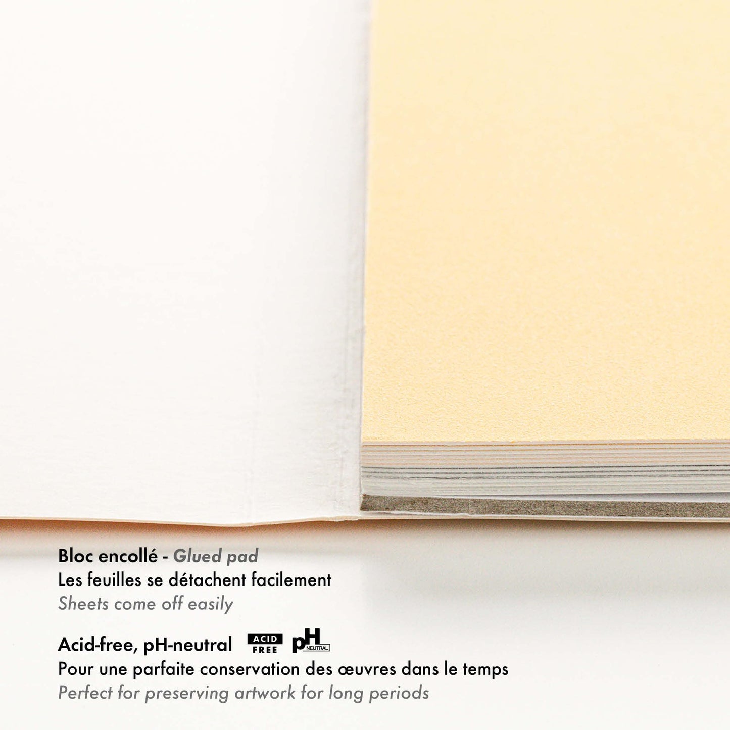 Clairefontaine - Pastelmat Palette No.1 Glued Pad - 12 Sheets - Cards for Pastel - 24 x 30 cm 360 g - 170 Lb - 4 Assorted Shades - Crystal Paper Dividers - 96017C