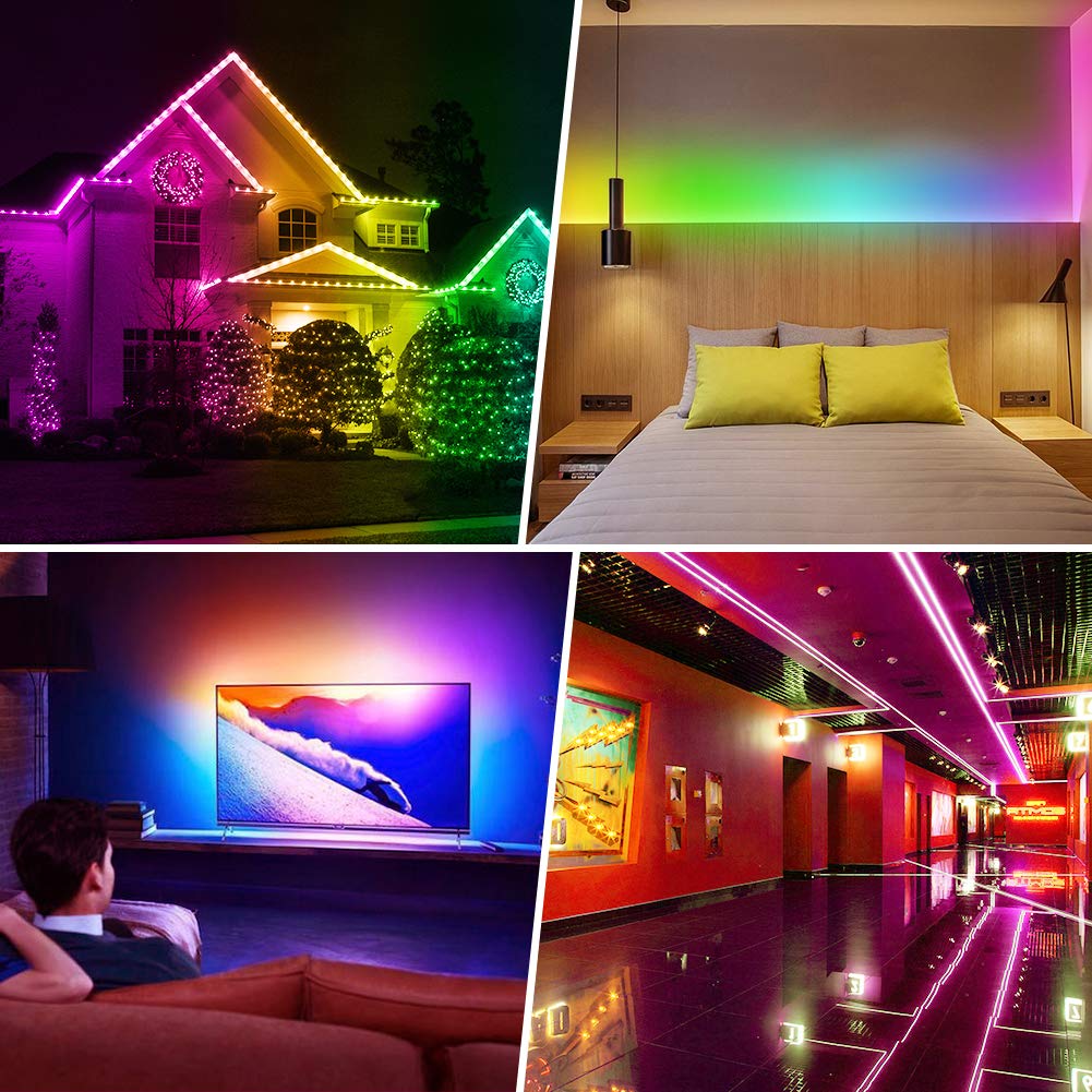 LED Strip Lights Battery Operated RGB LED Lights Strip Battery Powered Led Battery Lights 3 Keys Controller Battery Led Strip Lights 13.2FT/4M Color Changing Flexible LED Lights 2Pcs