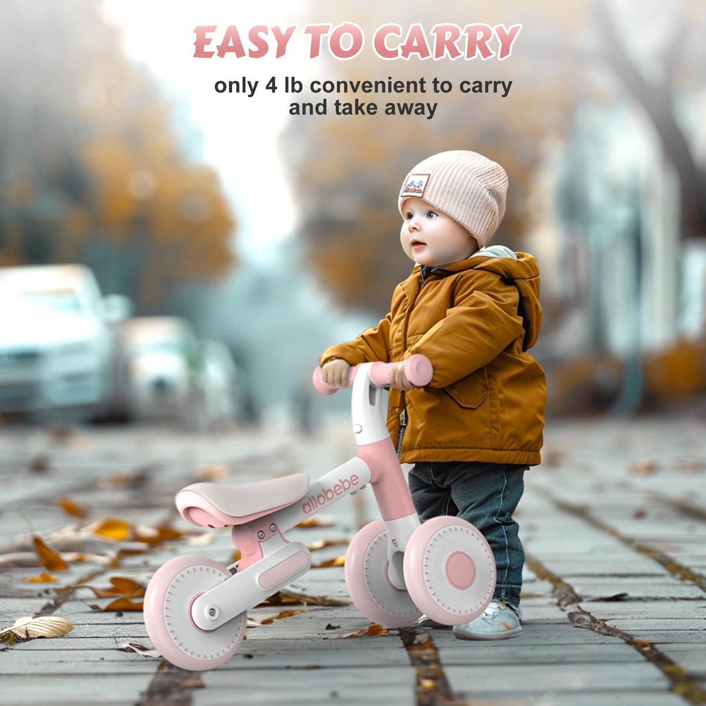 allobebe Baby Balance Bike for 12-24 Month, Gifts and Toys for 1 Year Old Girls Boys, Foldable No Pedal Toddler First Bike, Best First Birthday Baby Bike Gifts