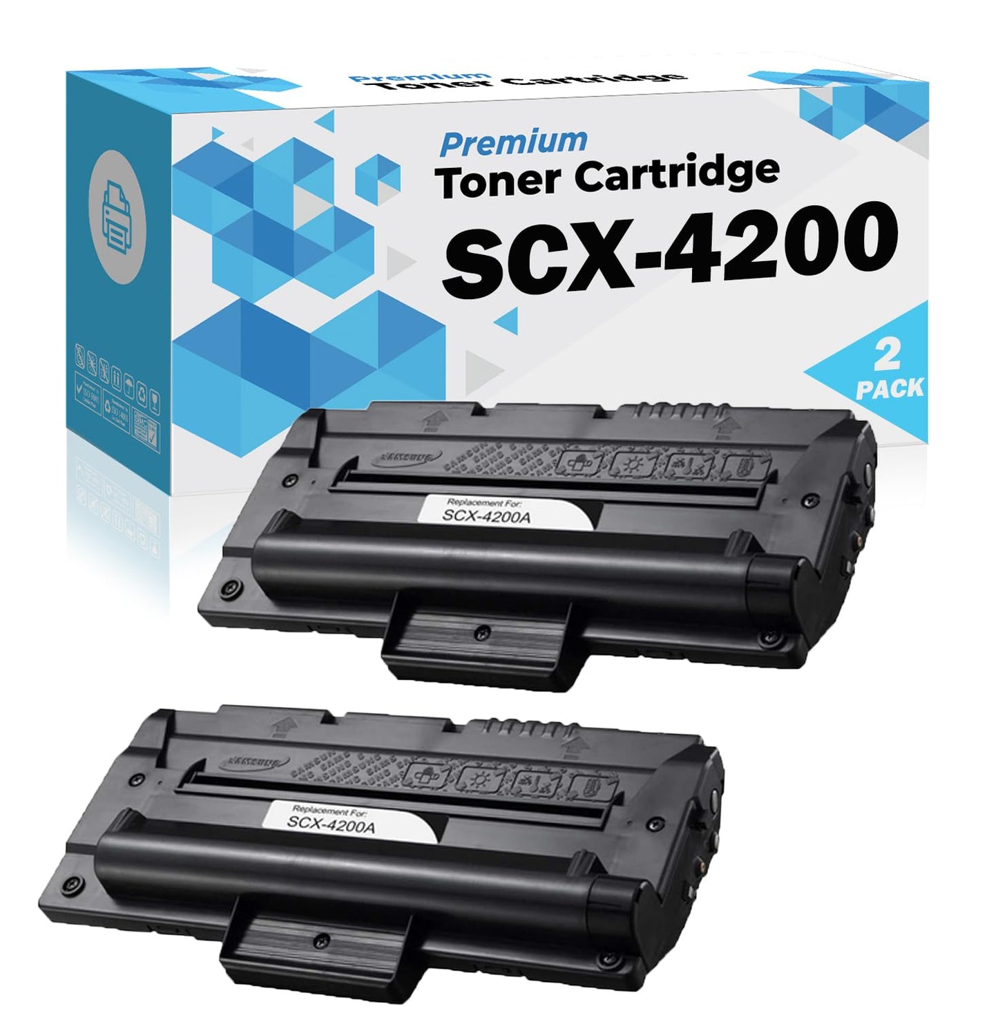 Ultra Toner® Compatible Replacement for Samsung SCX-D4200A Black Toner Cartridge scx 4200 SCX4200 SCX-4200 Toner for SCX-4200 Printer scx 4200 (2PK)