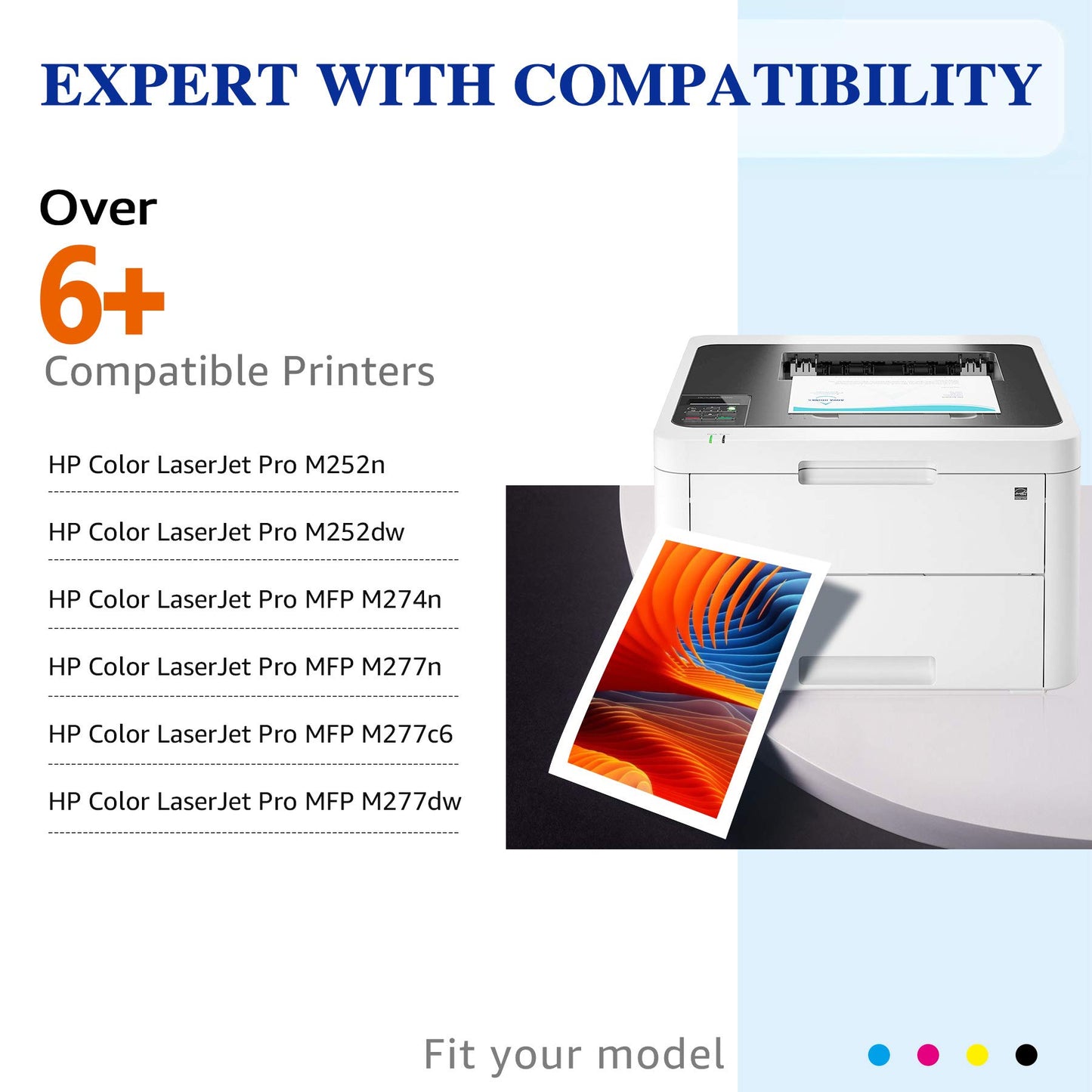 HaloFox Compatible Toner Cartridge Replacement for HP 201X 201A CF400A CF400X CF401X CF402X CF403X for HP Color Laserjet Pro MFP M252dw M252n M277dw M277n M277c6 M274n Printer (4-Pack)