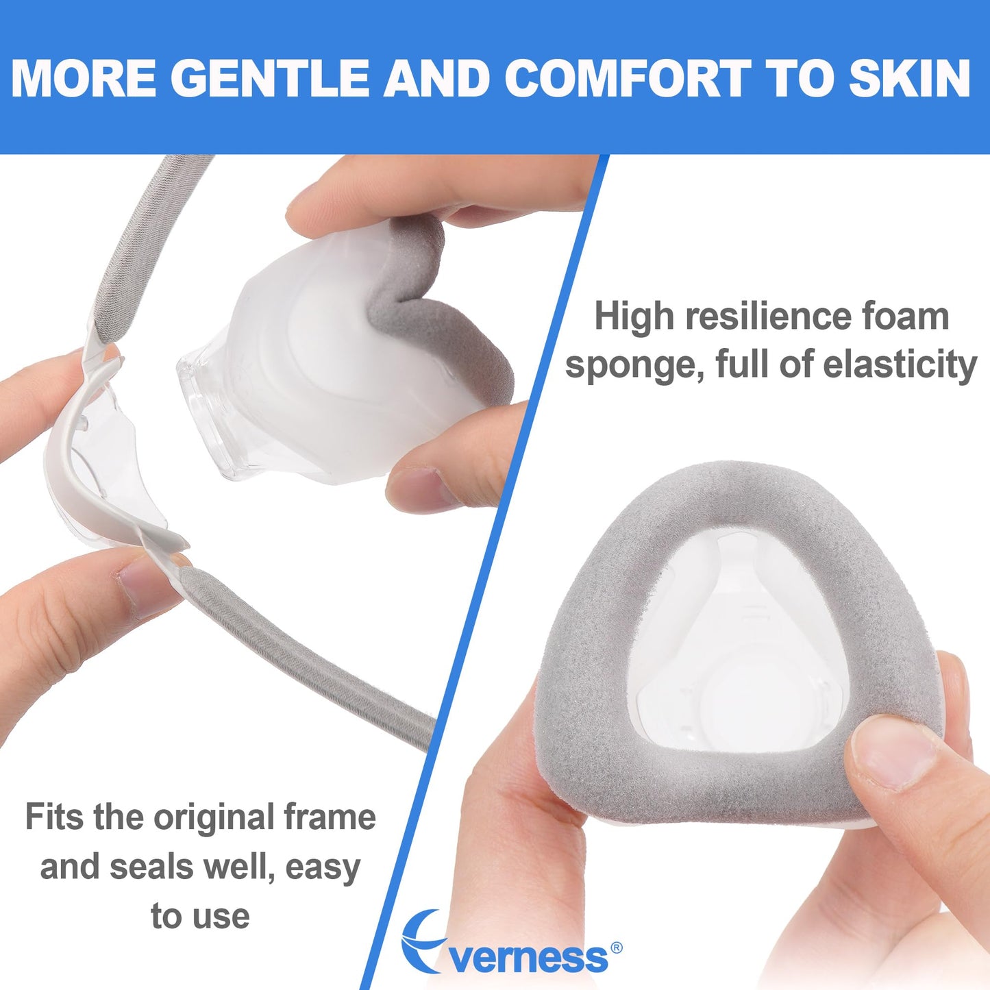 2 Packs Memory Foam Replacement Cushion (M) for Airfit N20 & Airtouch N20, New Design, Compatible with Original Frame, Comfortable Fit & Reliable Seal Replacement Cushion Supplied by Everness