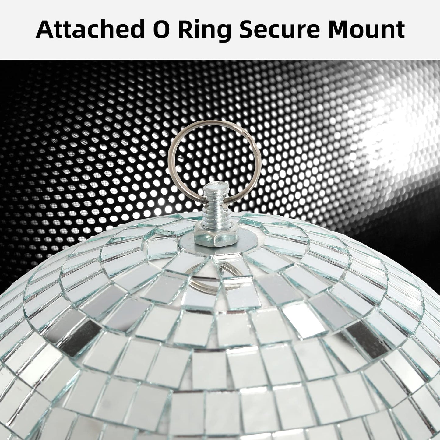 DJBoomy 8 Inch Hanging Mirror Disco Ball: Silver Disco Balls Decorations Mirror Ball with Hanging Ring for Party Decor Home Events DJ Parties