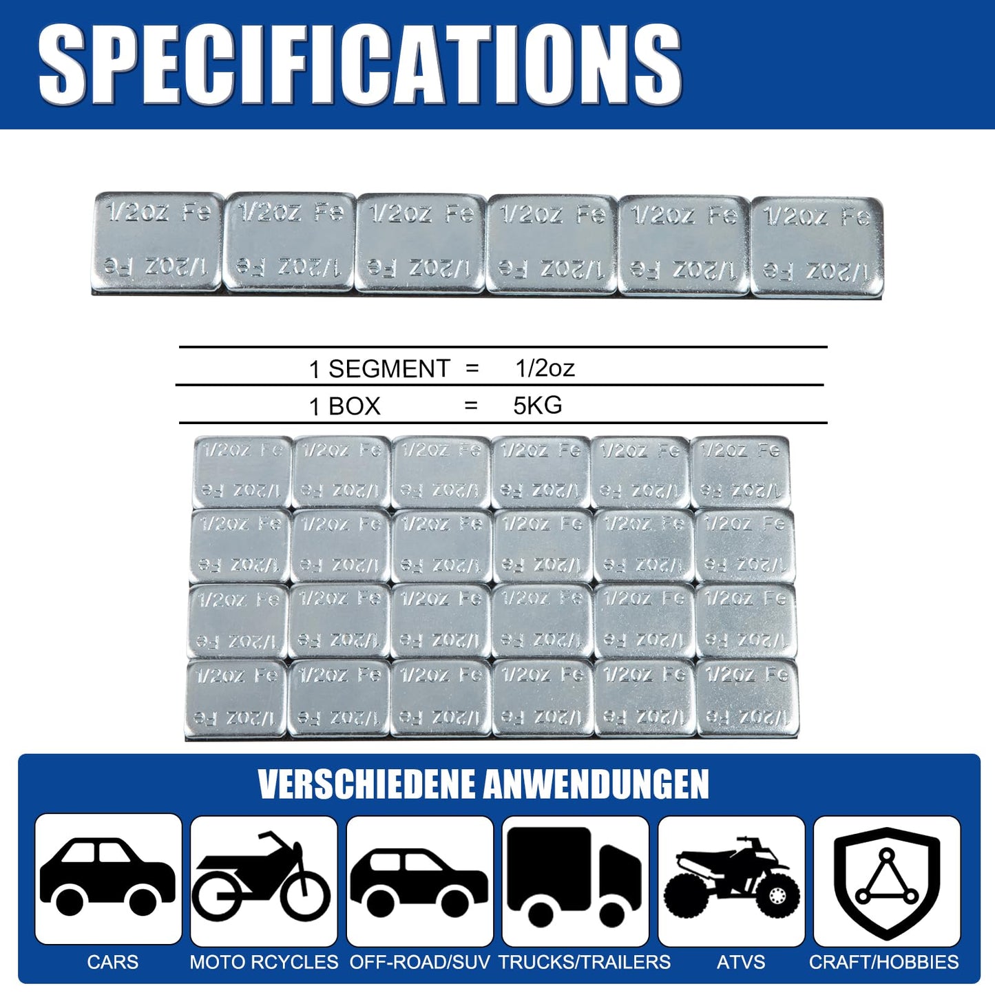 JiiinMiiin Upgraded Wheel Weights 1/2oz, 0.5oz - 356PCS silver Adhesive Stick on Wheel Weights, 178 oz/Box, Perfect for Cars/Trucks/SUVs/Motorcycles