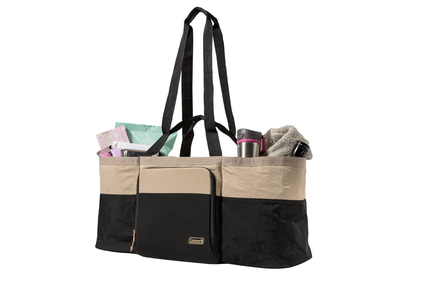 Coleman Now Tote Bag Cooler, 24 Can Cooler with Leak-Proof Liner & Large Pocket Compartments, Made from 100% Recycled Fabric, Great for Moms, Weekends, Travel, Picnic, Beach, & More