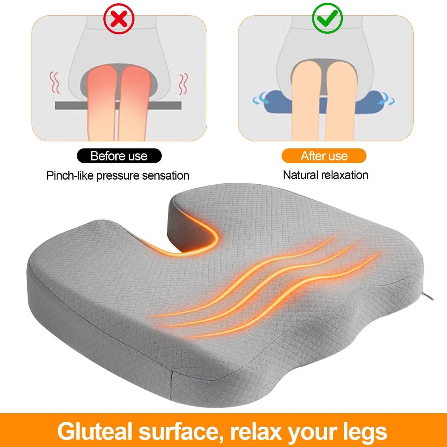 Lumbar Support Pillow Set, Height-Adjustable Upgrade Edition Features an Adjustable Buckle Design with an External Extension Strap for Easy Attachment to Car Seats and Large Chairs（Gray）