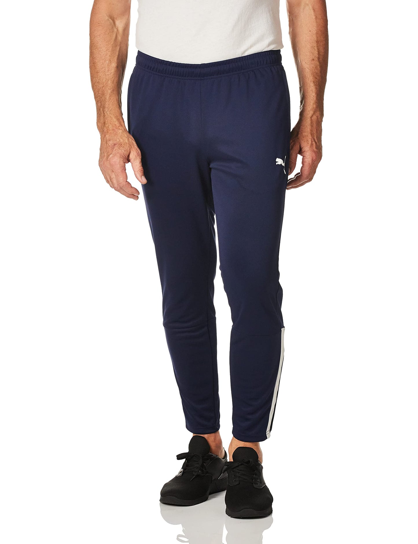 PUMA Men's Teamliga Training Pants, Peacoat/White, Medium