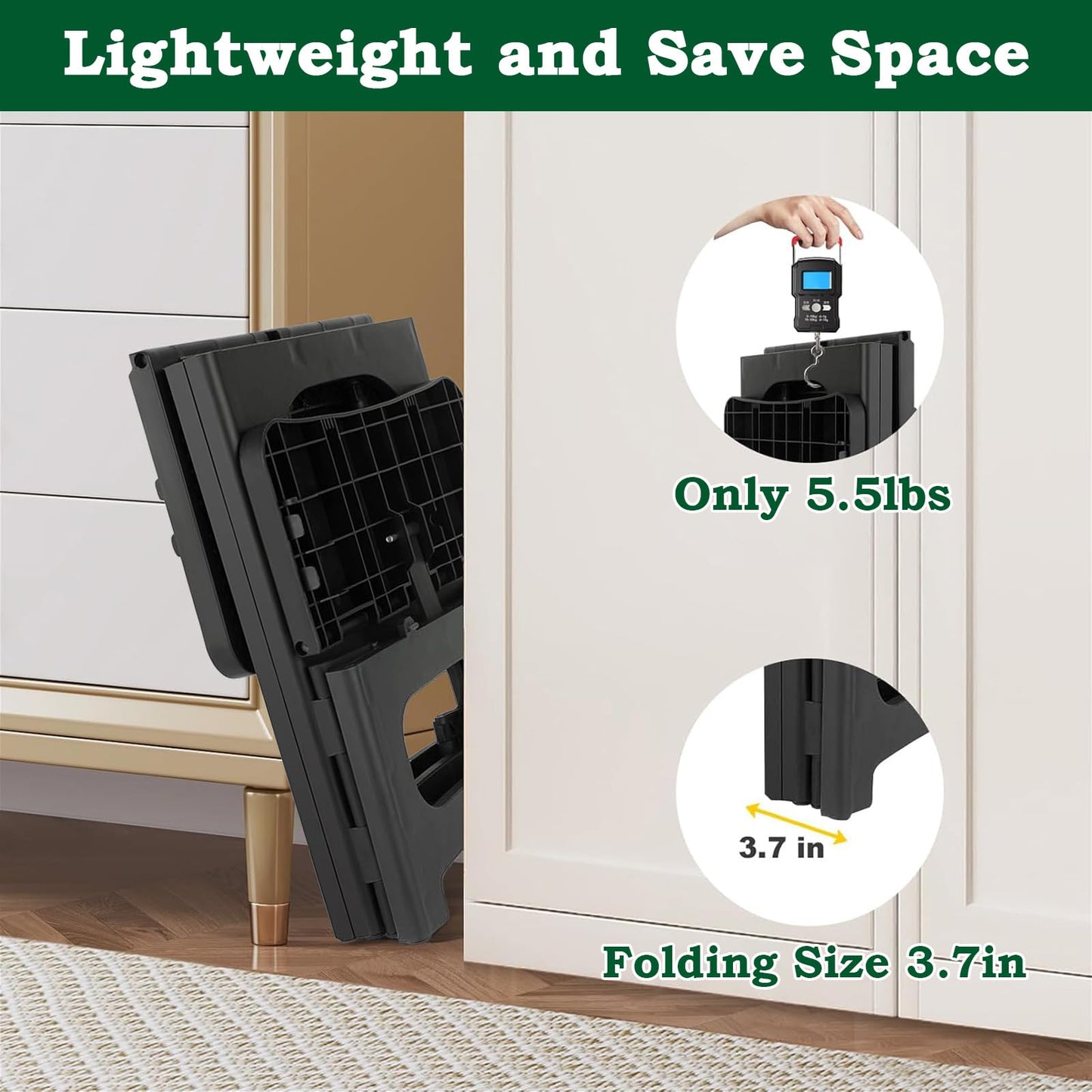 DIOZYRA Folding 2-Step Stool,Non-Slip Collapsible Step Stool for Adults and Kids,Holds 250 lbs,Portable Footstool for Kitchen Home Toilet Bedroom Bathroom Office RV